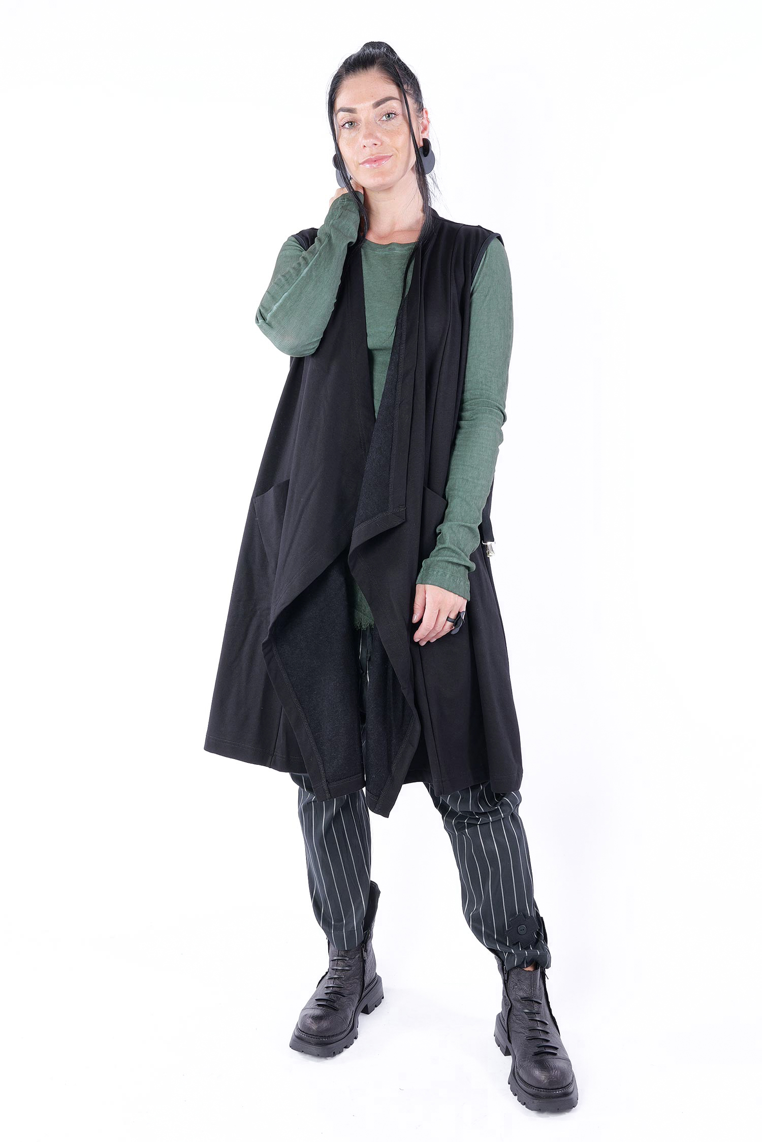 Asymmetrische Weste - Schwarz - U2139-U