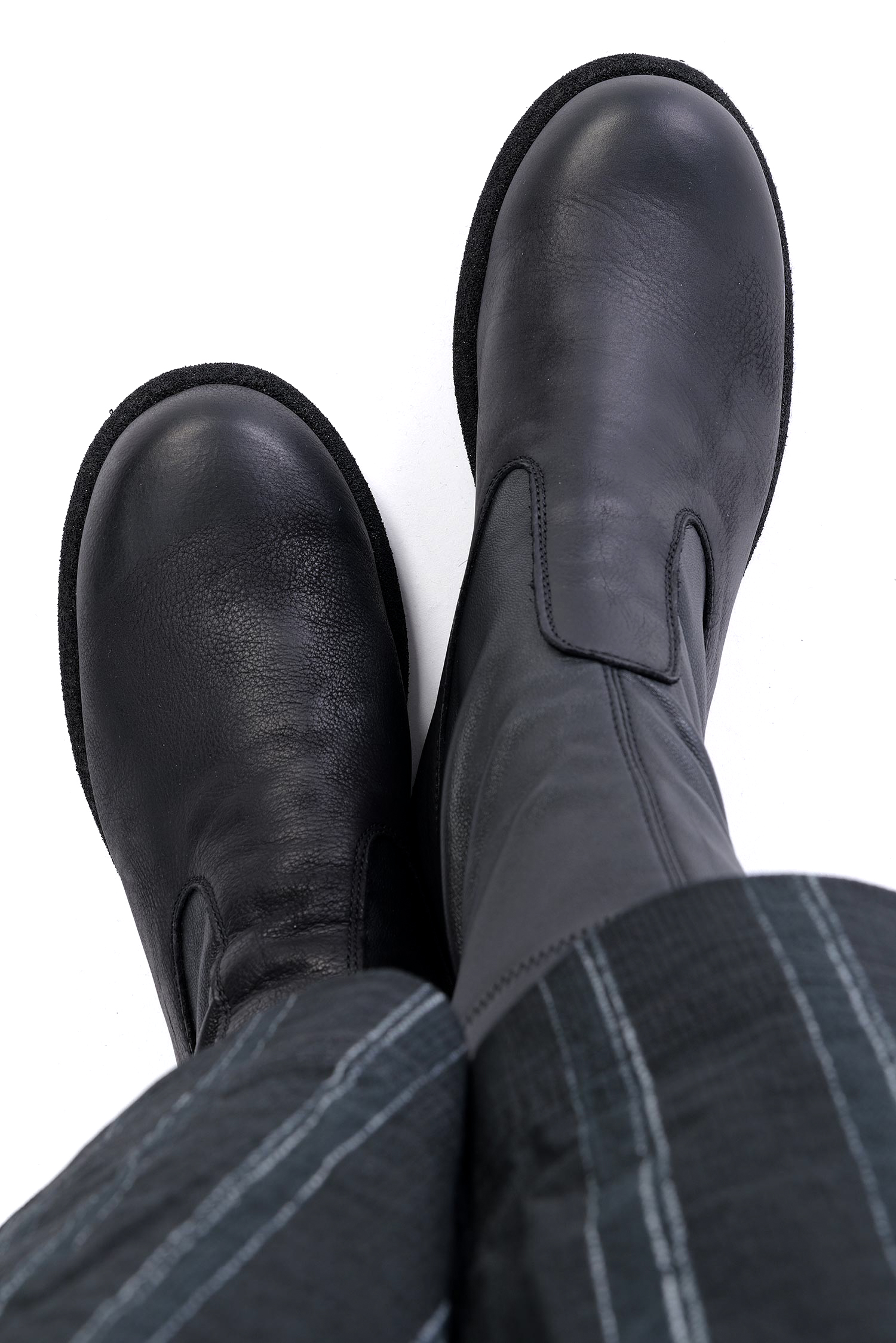 Stretchleder Stiefel - Schwarz - 10502