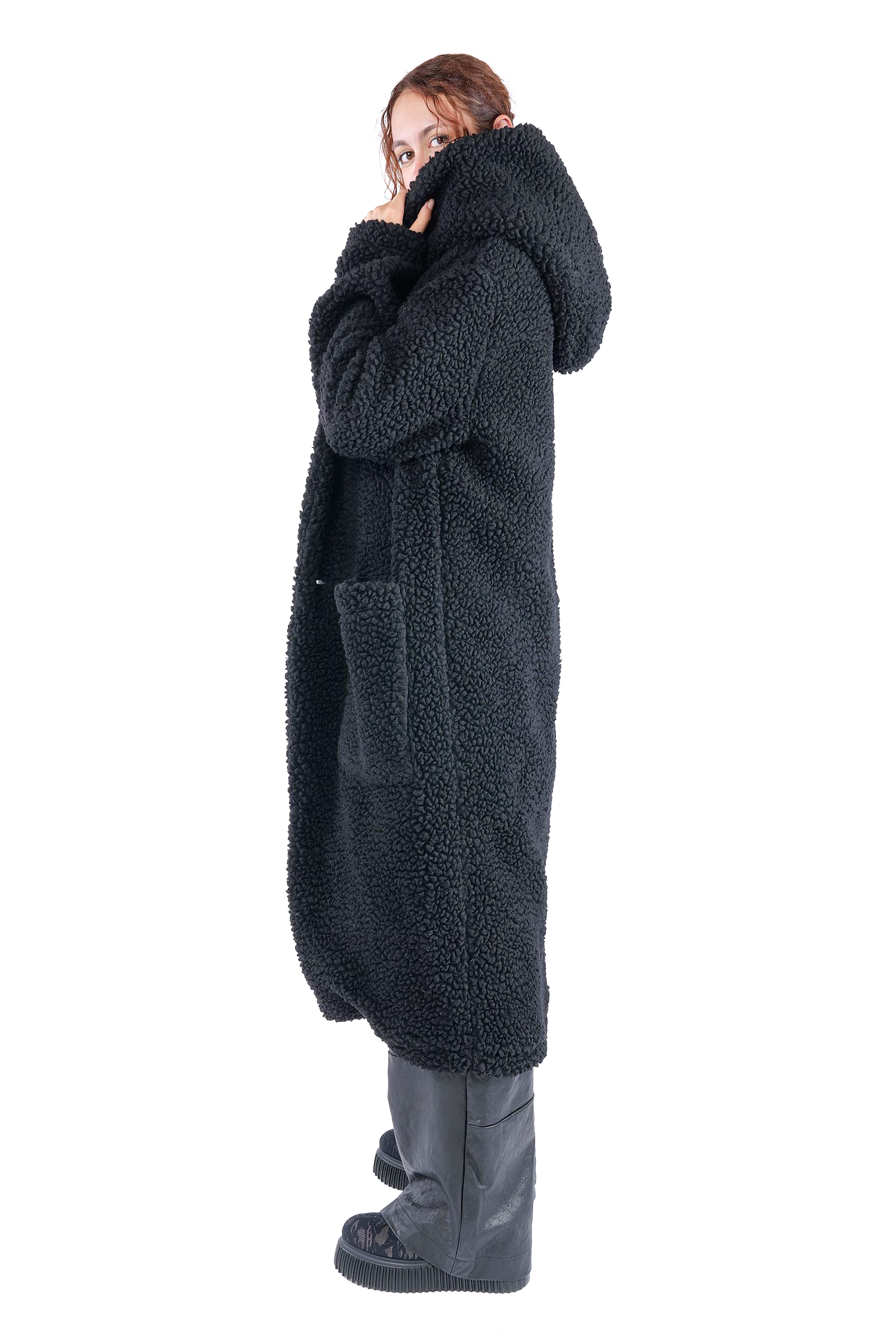Kuscheliger Mantel - Schwarz - W206