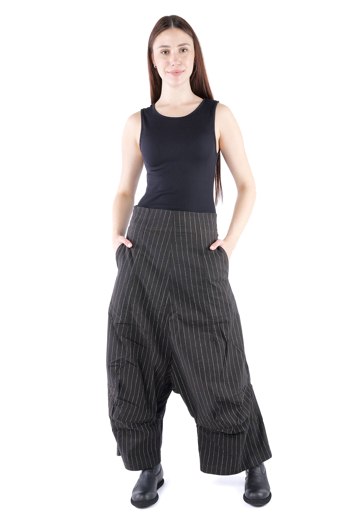 Weite Stretchhose - Umbra cloud stripe - 2261240104