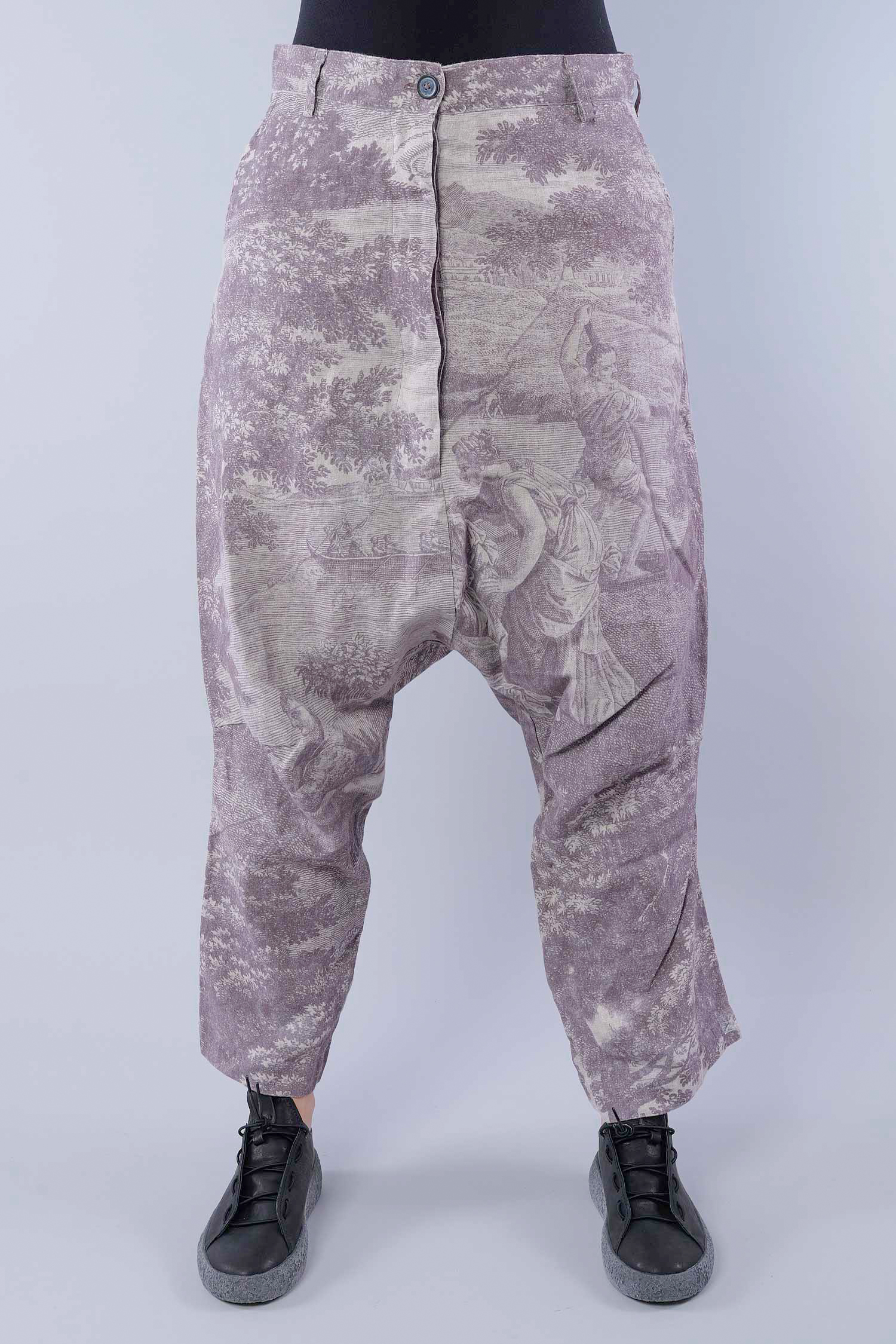 Bedruckte Leinenhose - Amber print - 1262780101