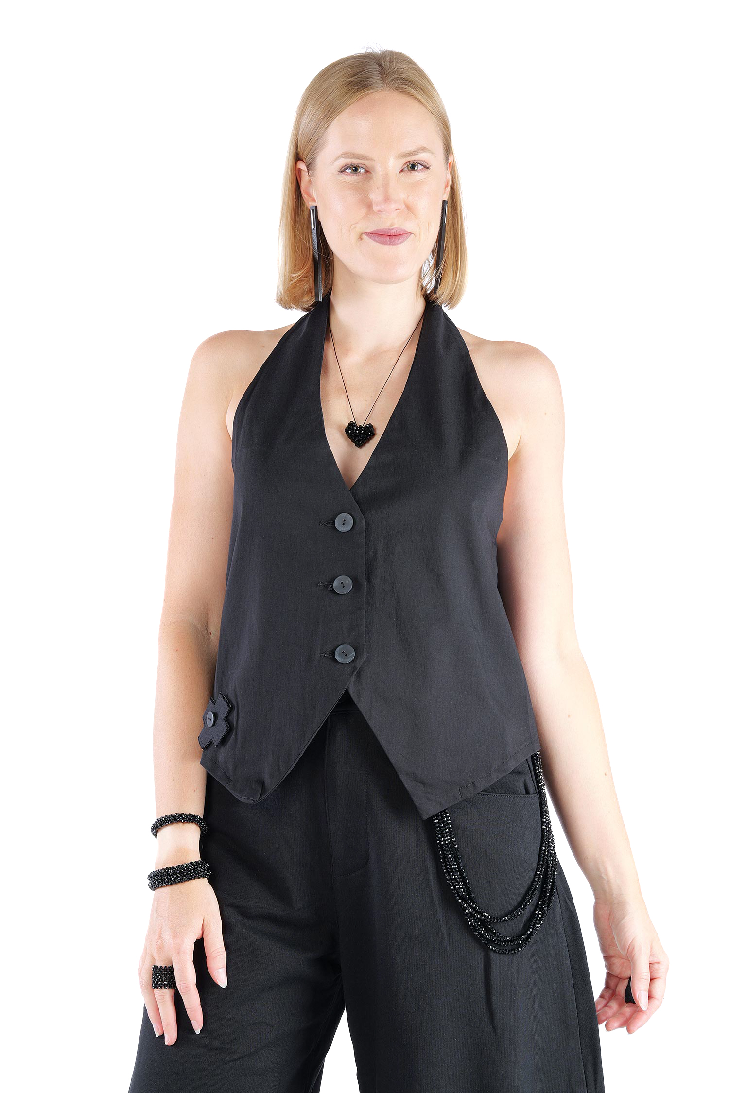 Stretch-Weste - Schwarz - 4036
