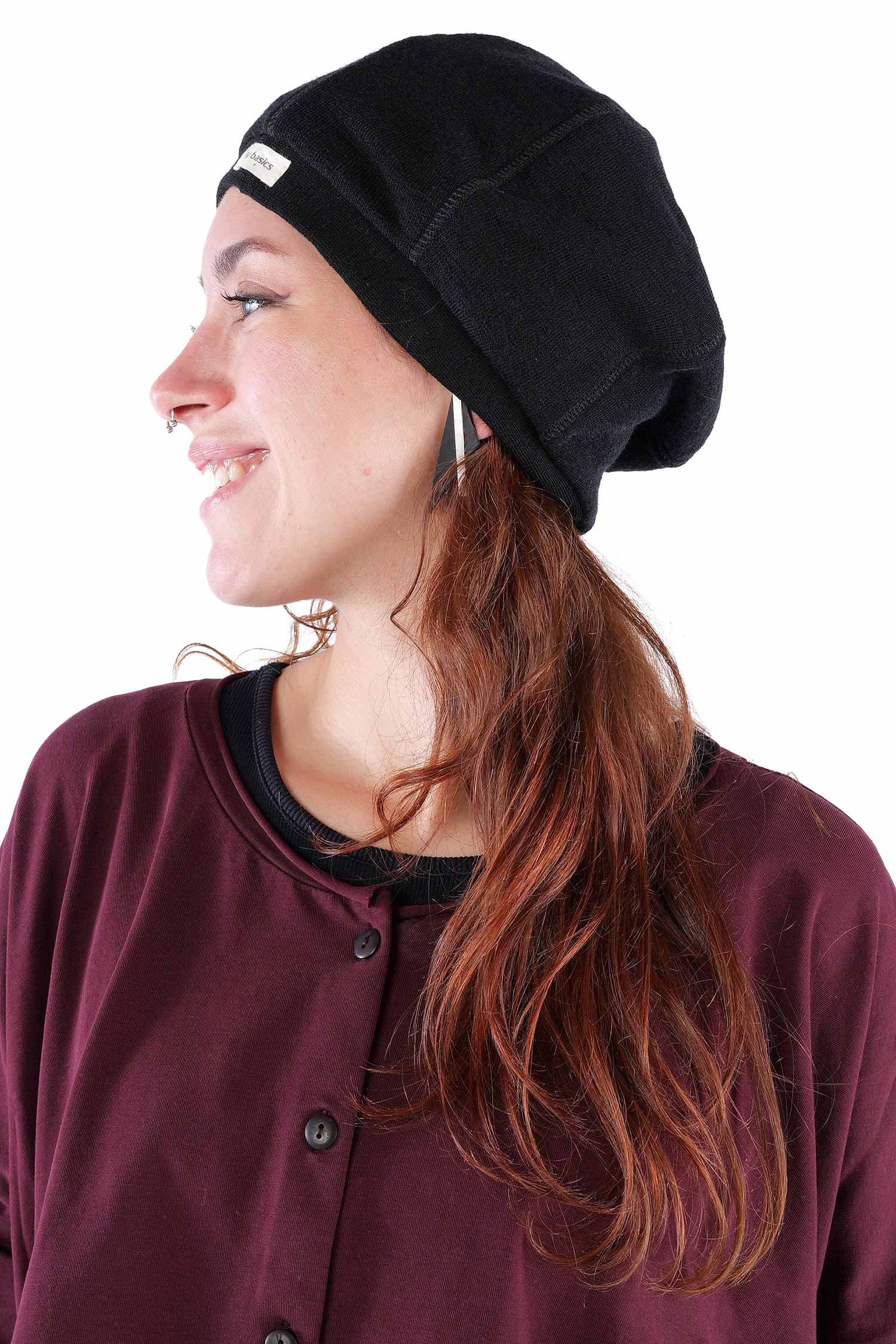 Merino Mütze - Schwarz - 1035