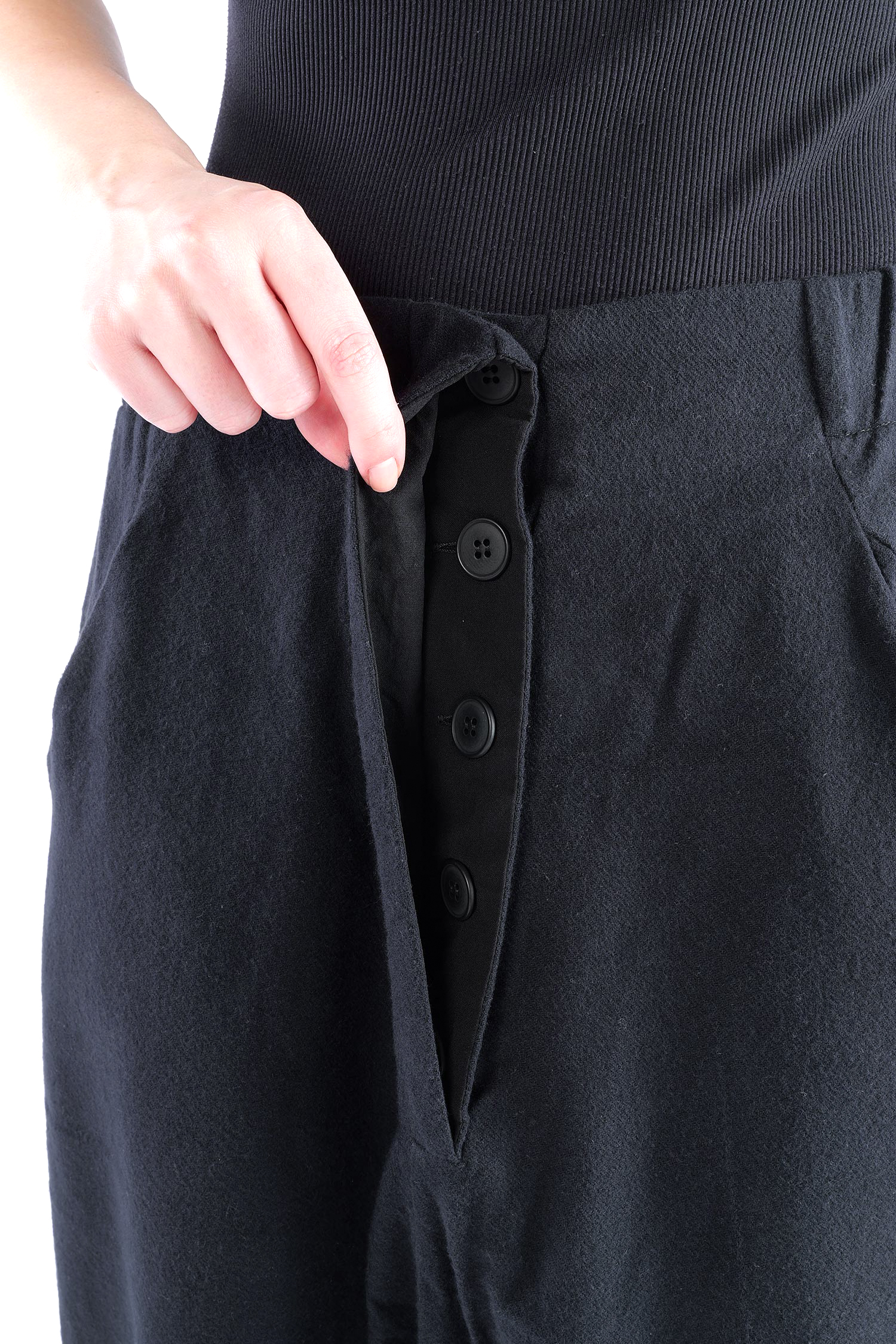 Flanell-Hose - Schwarz - Glano