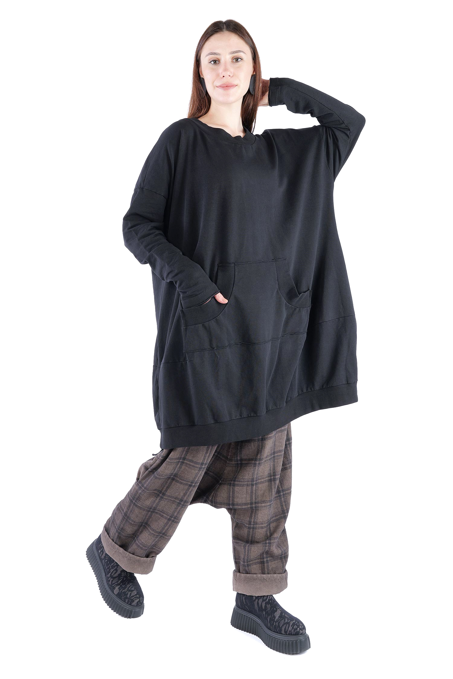 Sweattunika - Schwarz - 2263250907