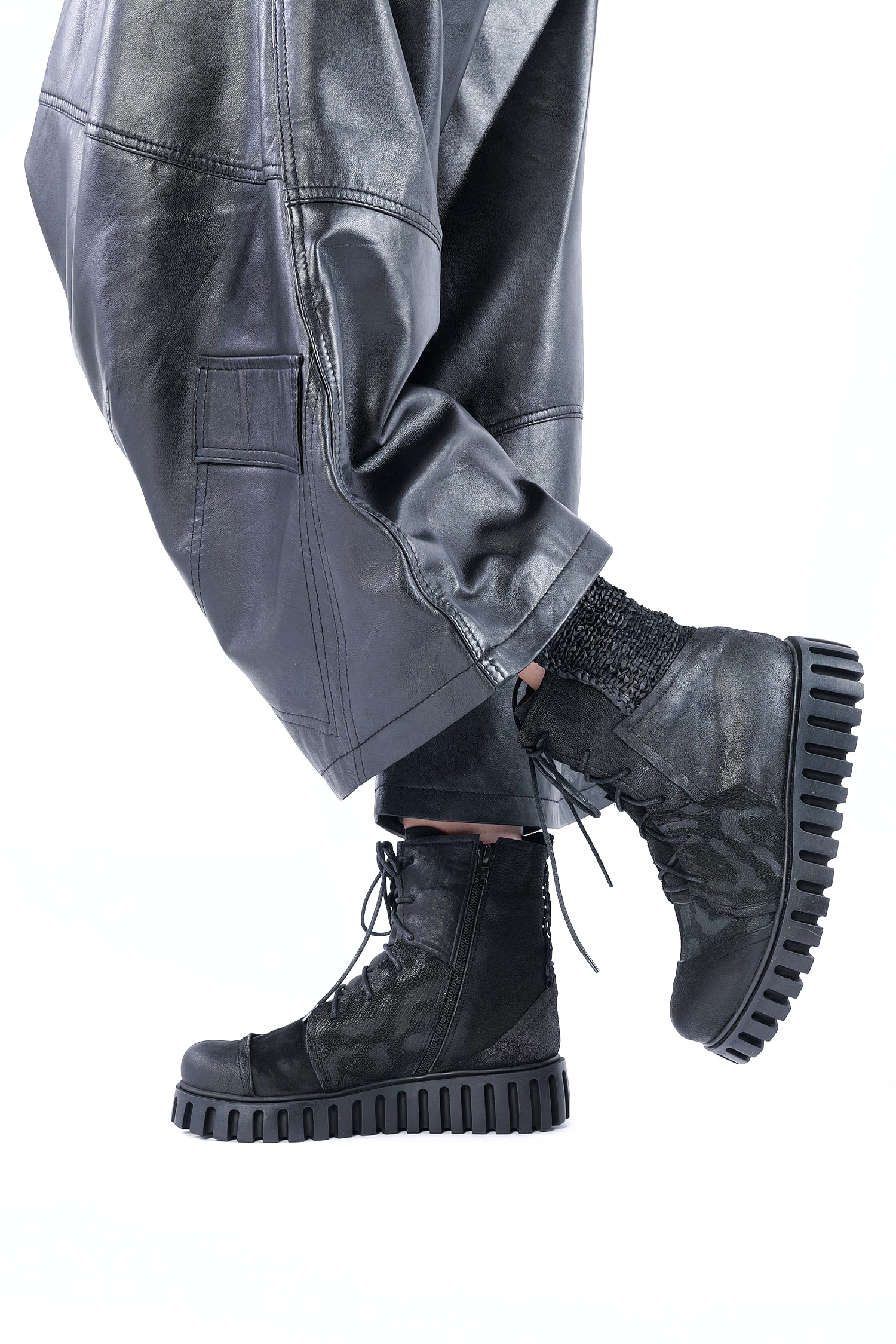 Patchwork Boots - Schwarz - Anastasia