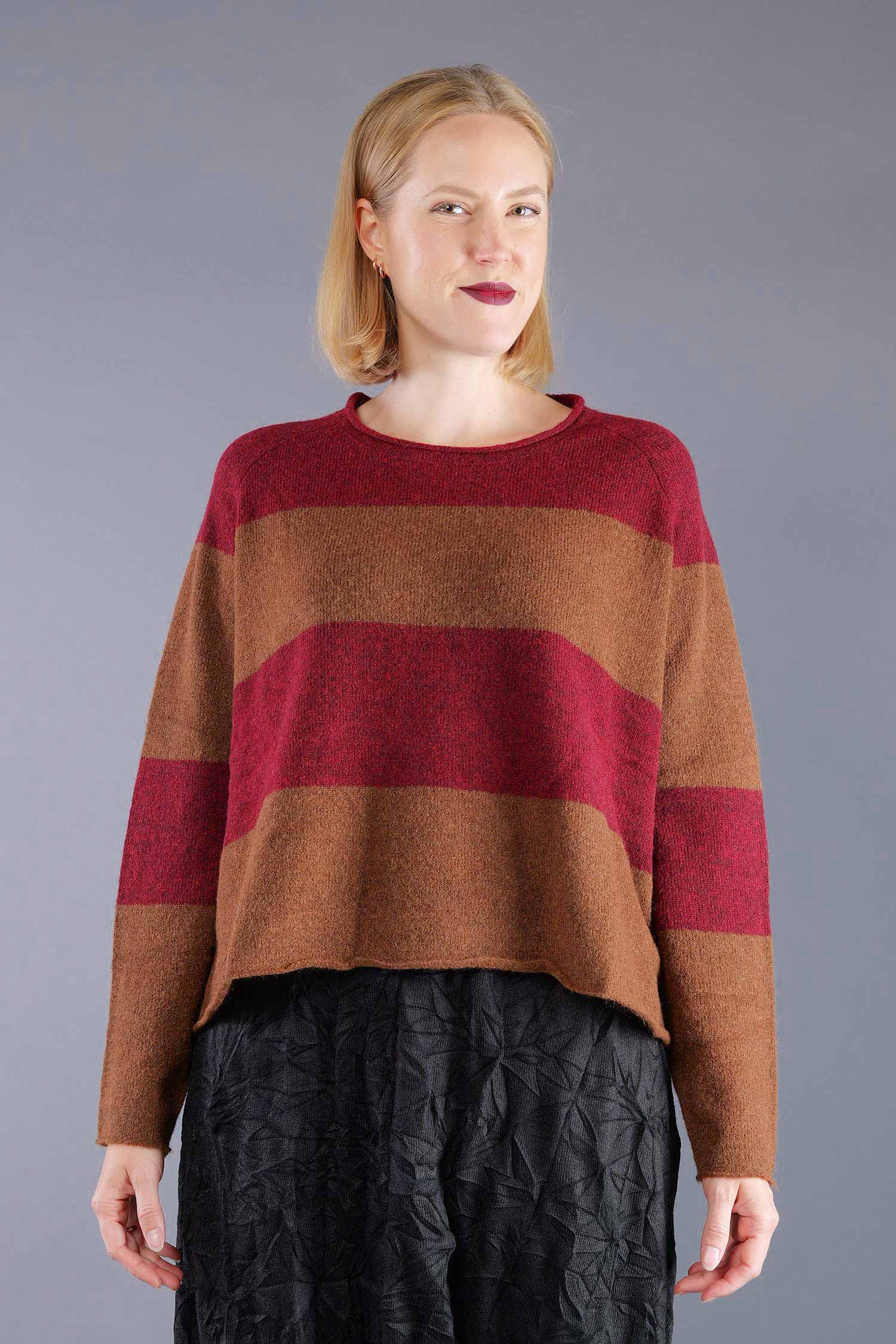 Knitted pullover - Bronze lava - 2263480704