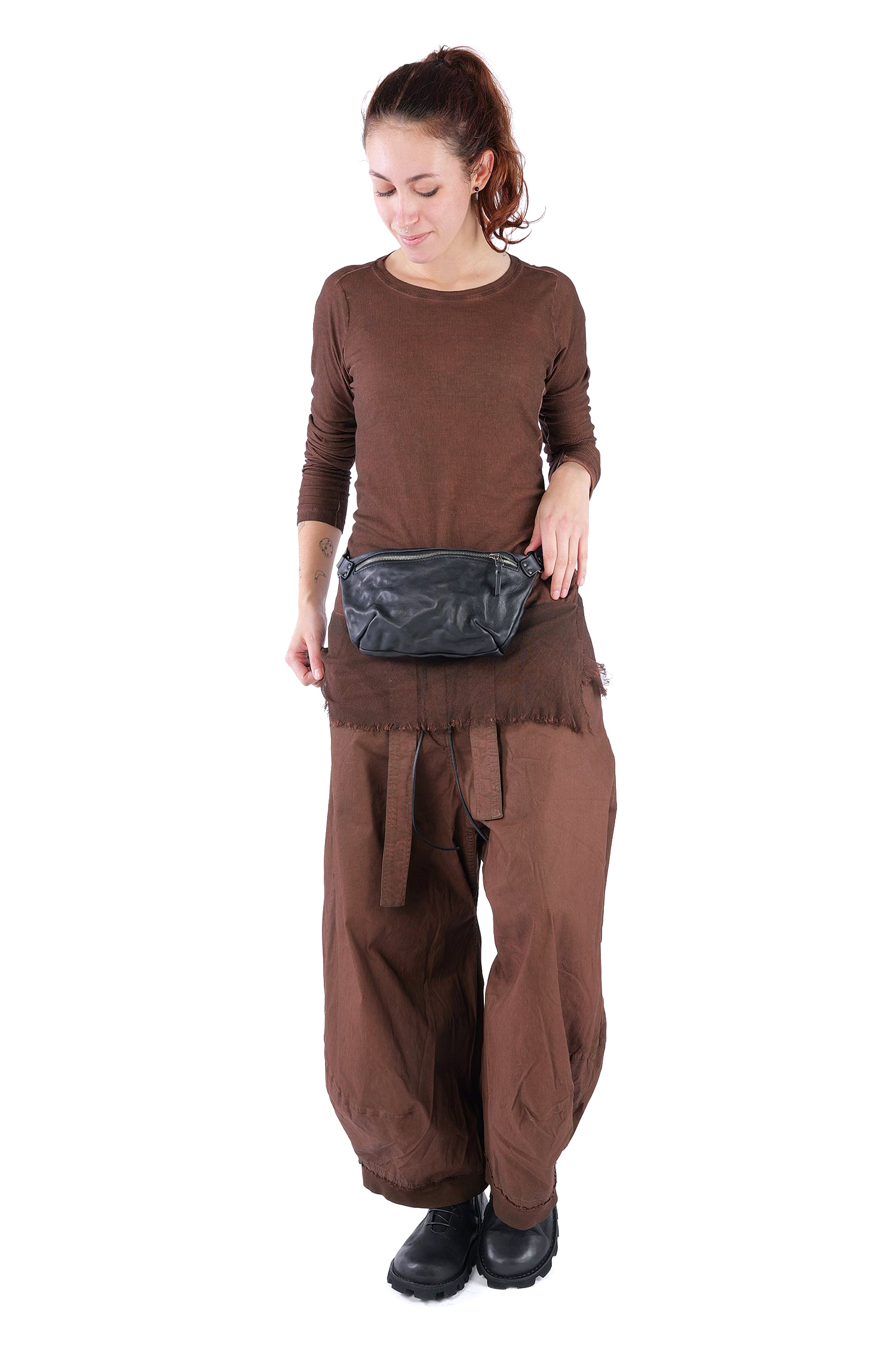 Leder Gürteltasche - schwarz - Amos