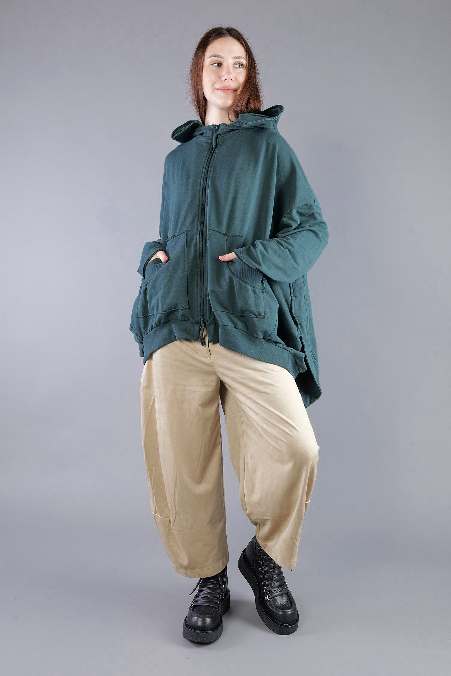 Oversized sweat jacket - Forest - 2263251102