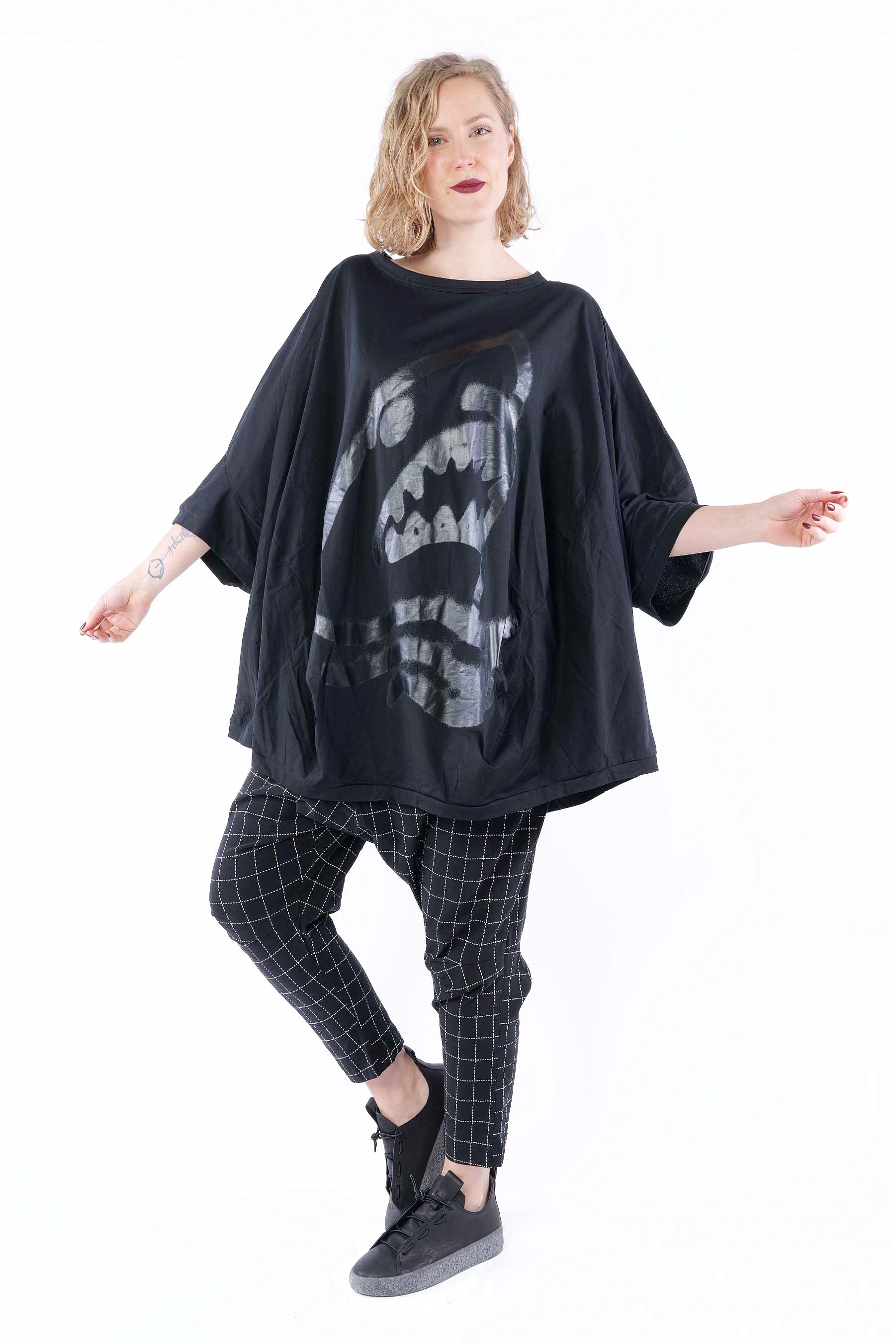 Tunic with shark print - Black print - 1261300501