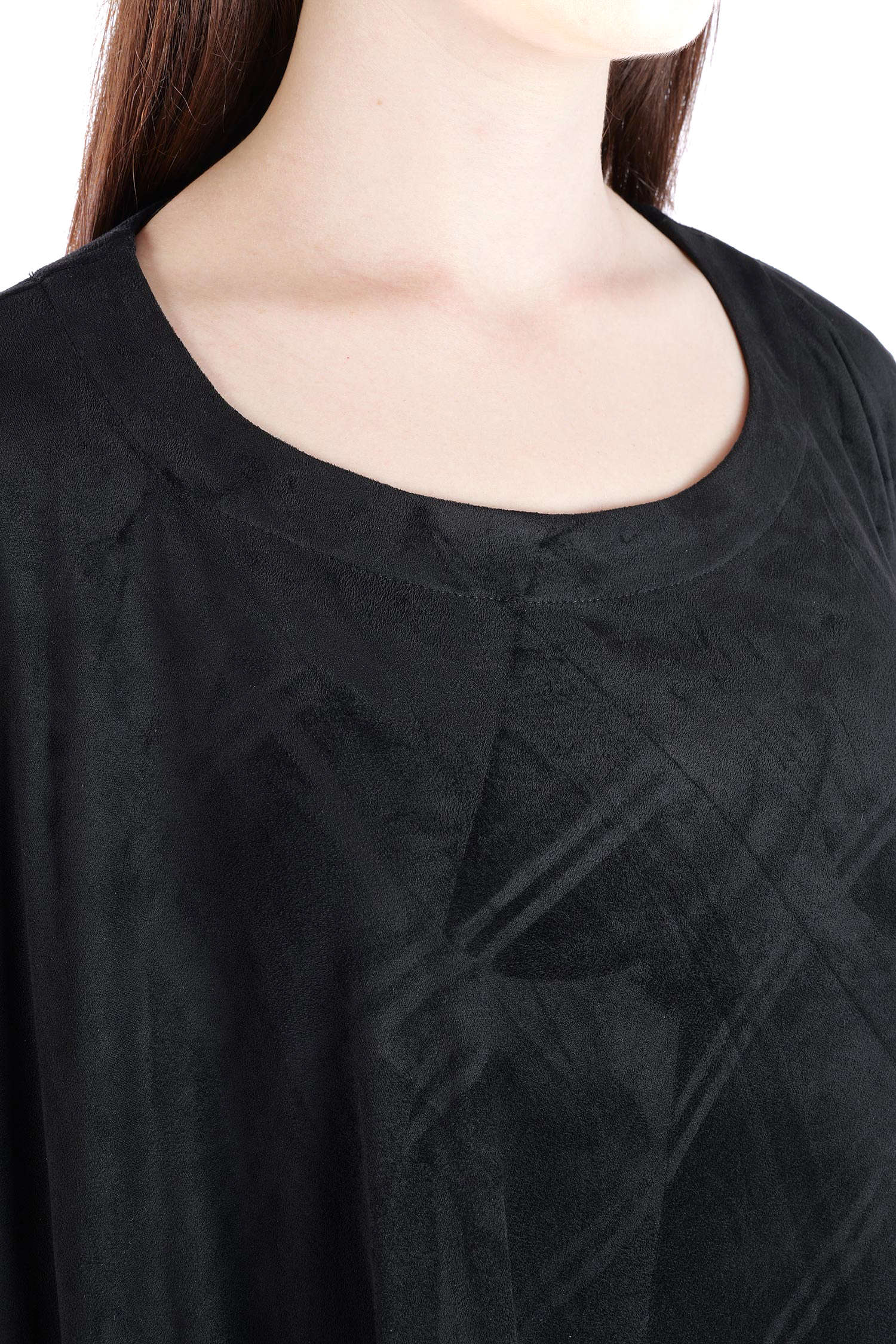 Velour-Optik Kleid - Schwarz - 2263300913