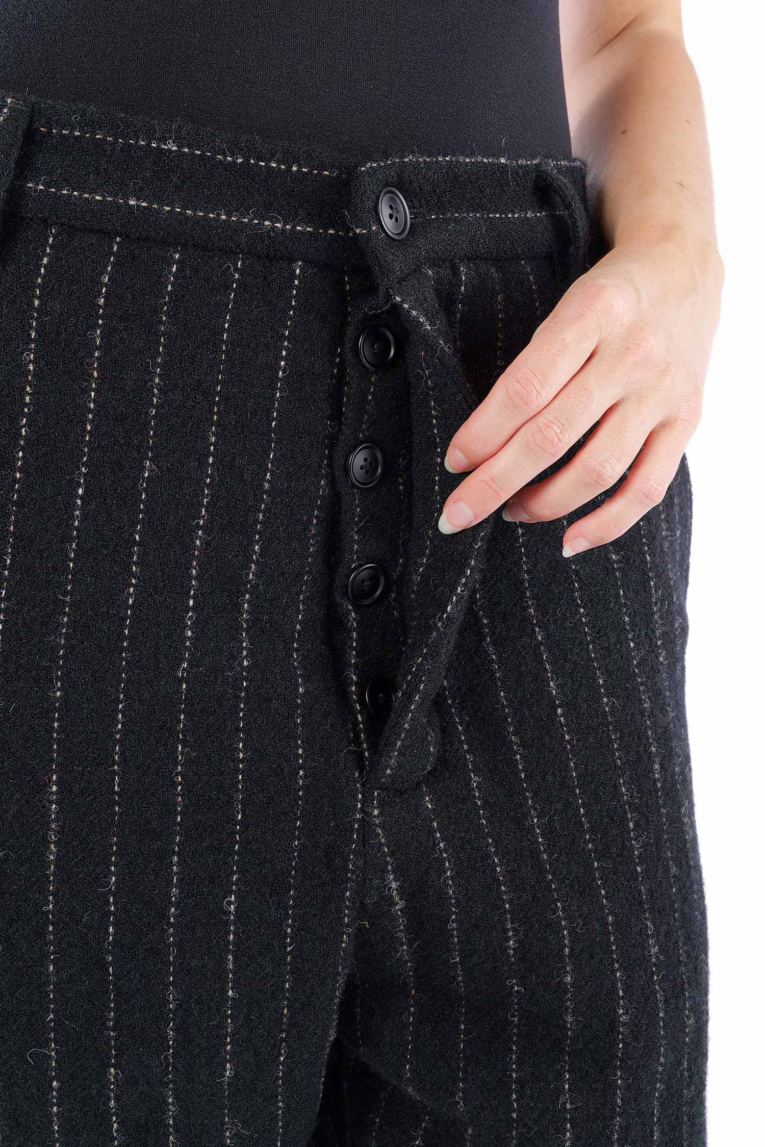 Lange Wollhose - Black stripe - 2264150102