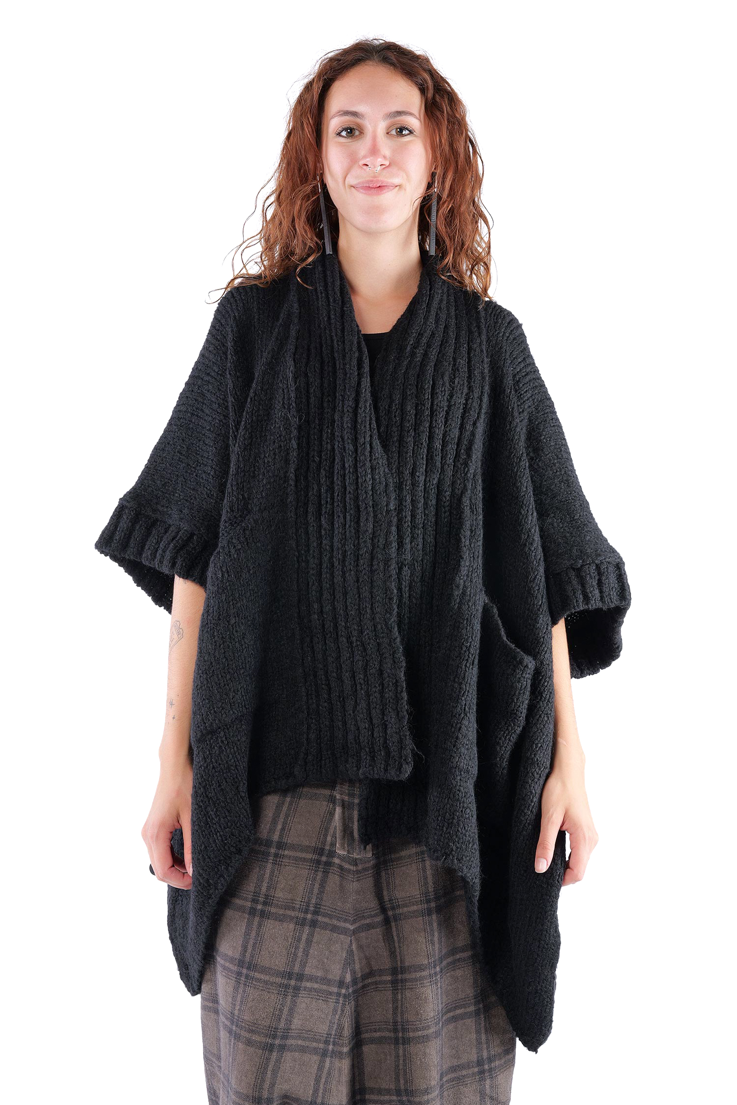 Grobstrick Jacke - Schwarz - Watts