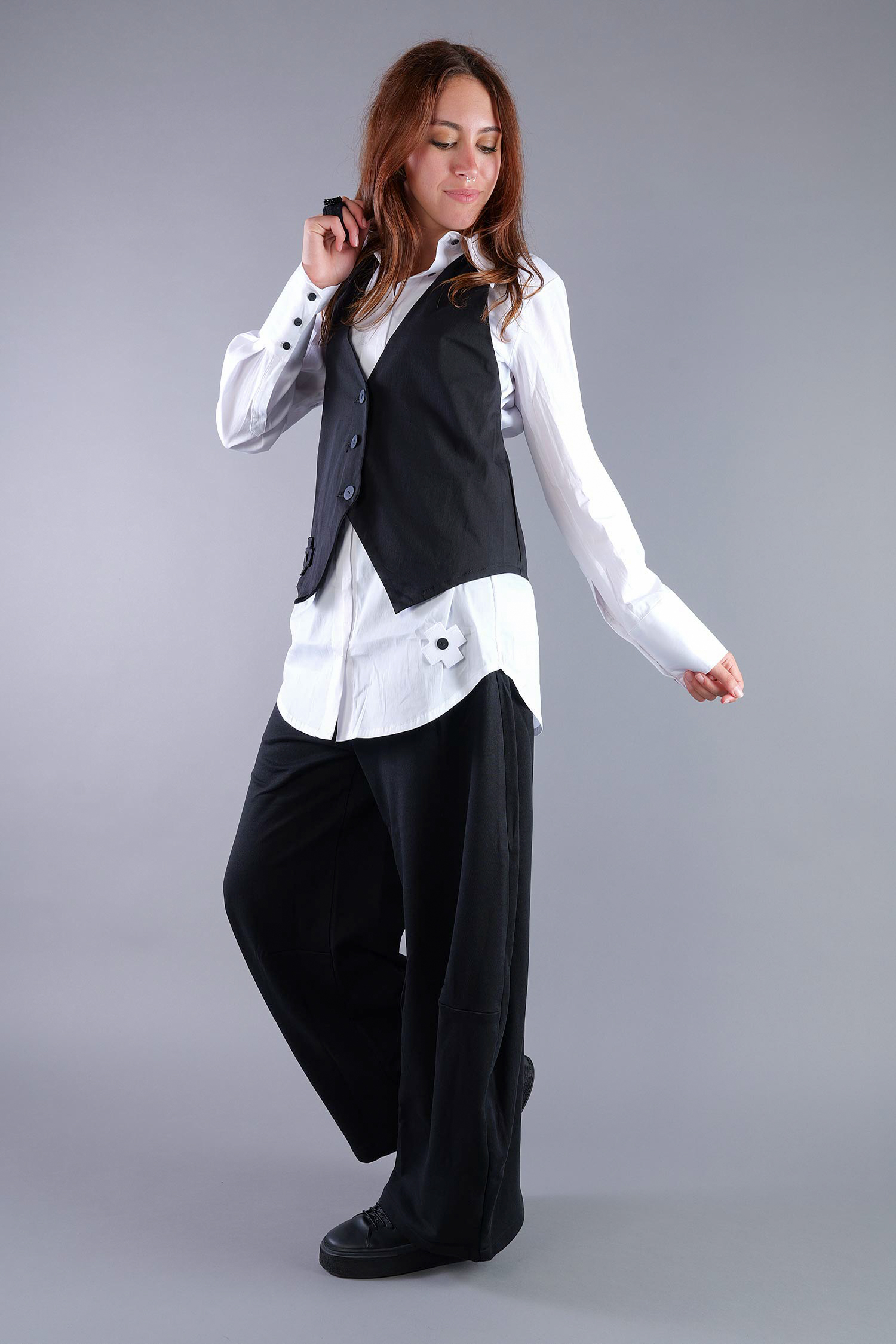 Stretch-Weste - Schwarz - 4036