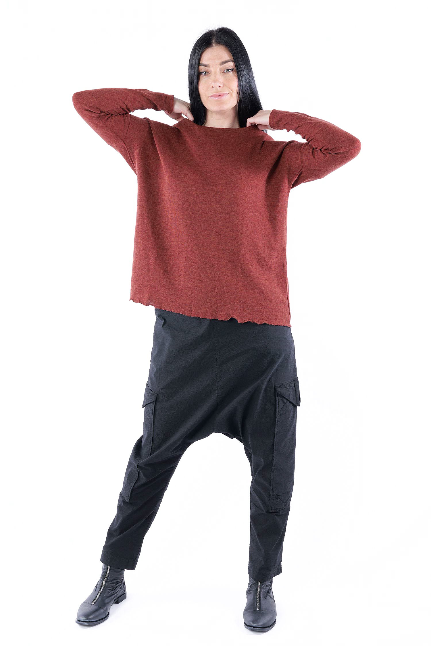 Merino pullover - Rosewood - 4039