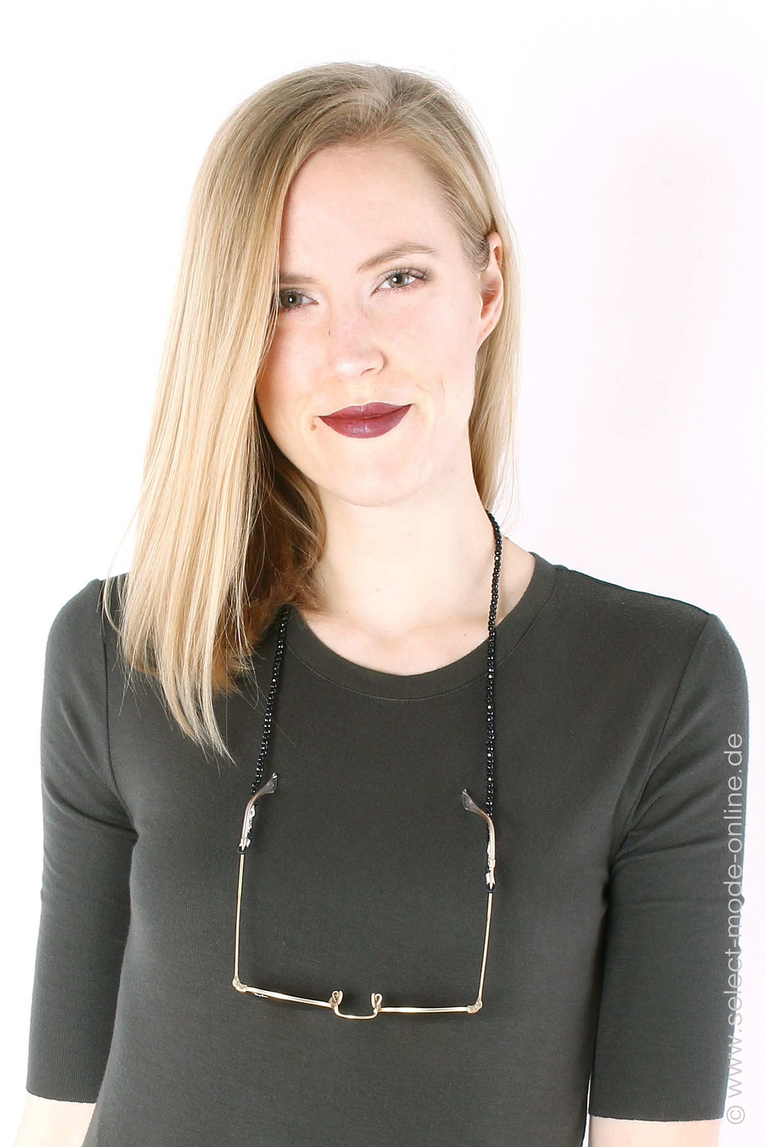 Glasses chain & Necklace - faceted onyx