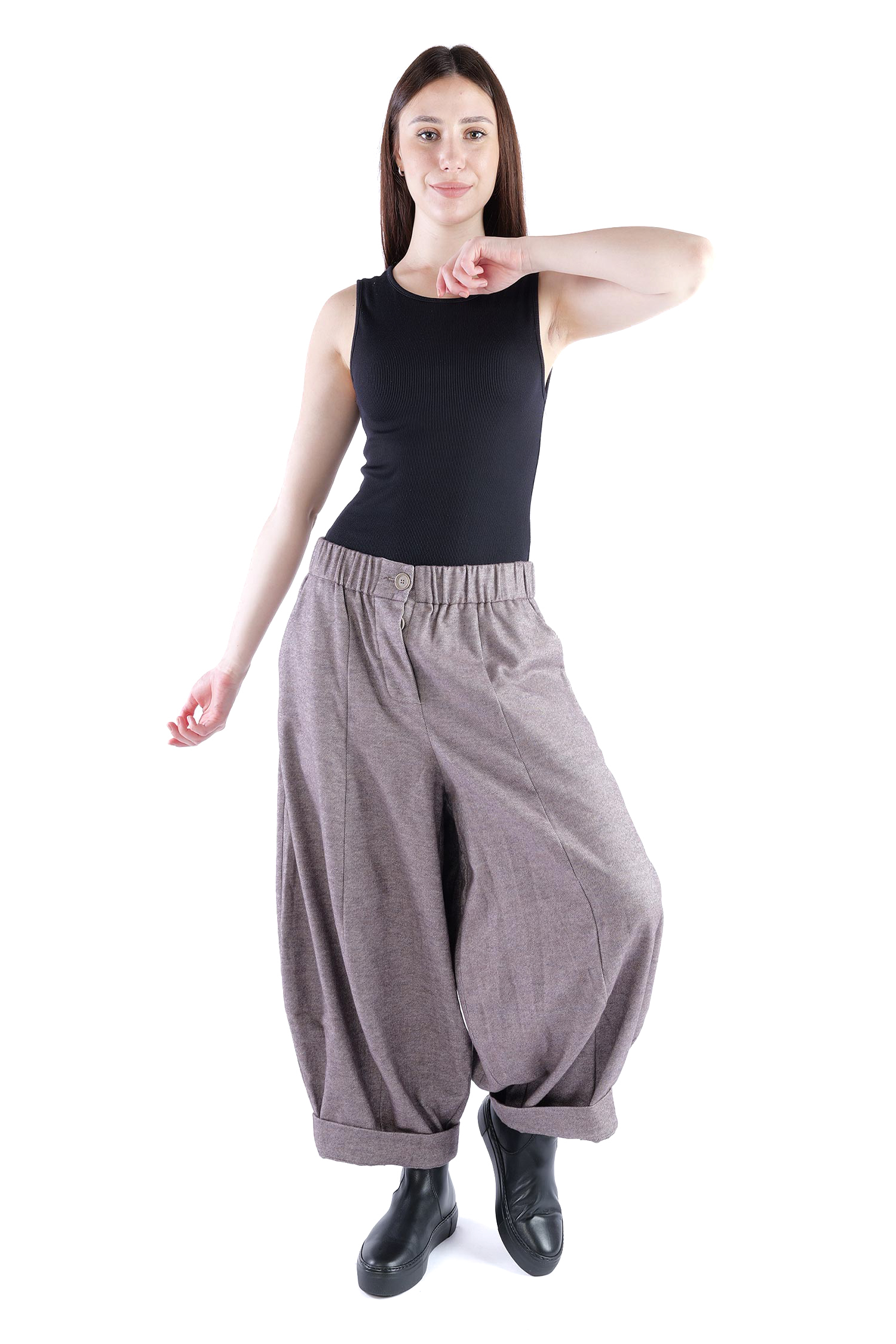 Weite Hose - Dusty rose melange - Alido