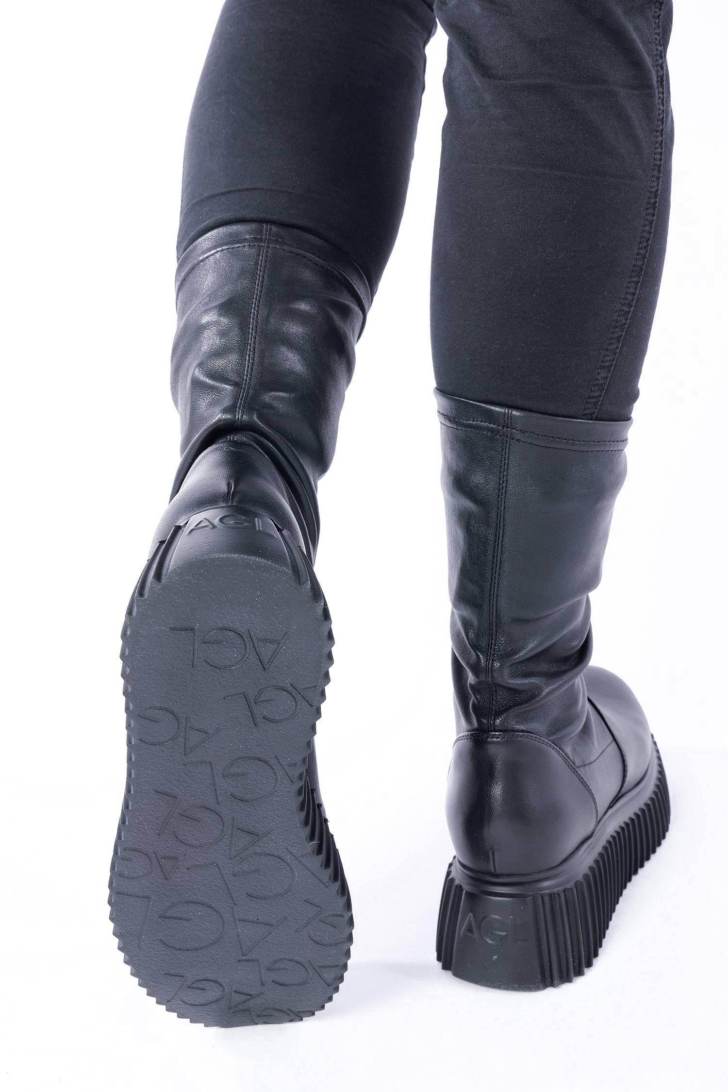 Stretchleder Boots - Schwarz - MILAGROS STRETCH