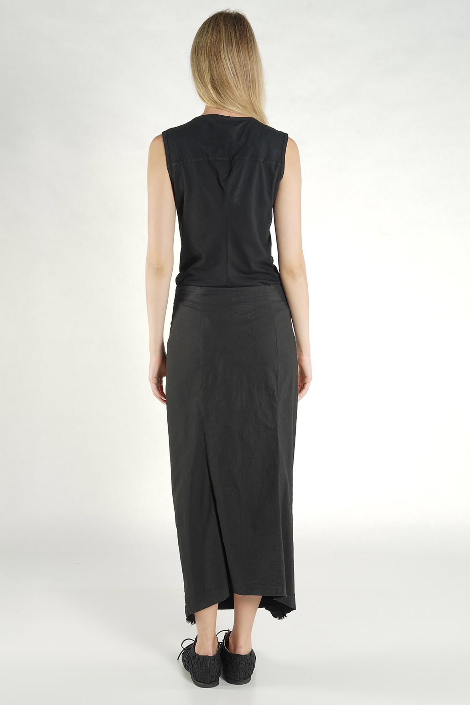 Stretch skirt with lace - Black gloss - 1262240327