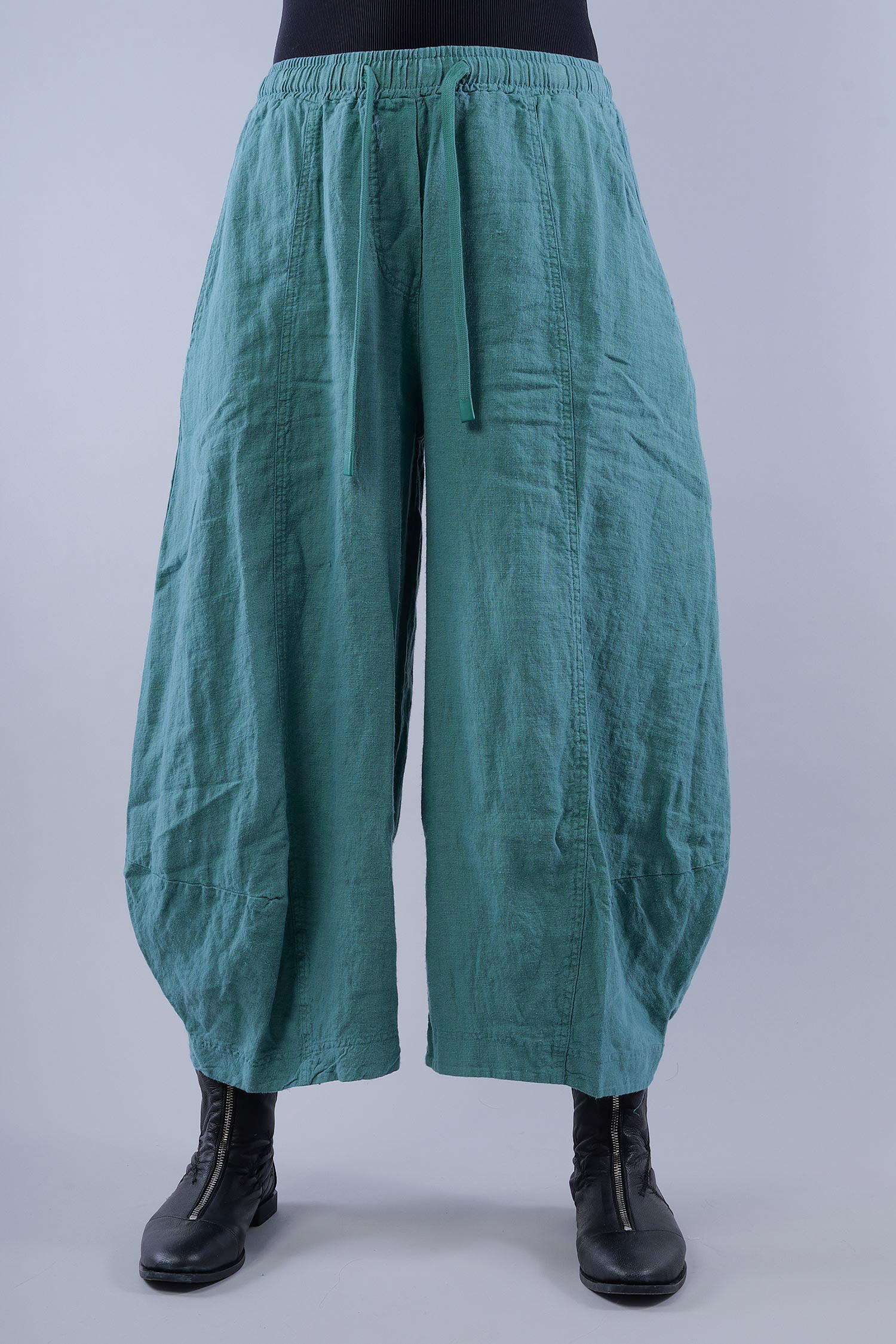 Tulpige Leinenhose - Grass - 1263540109