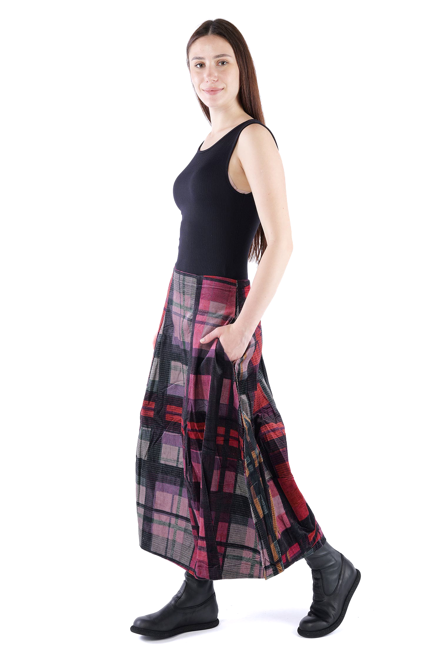 Feincord Rock - Check multicolor - 2263230305