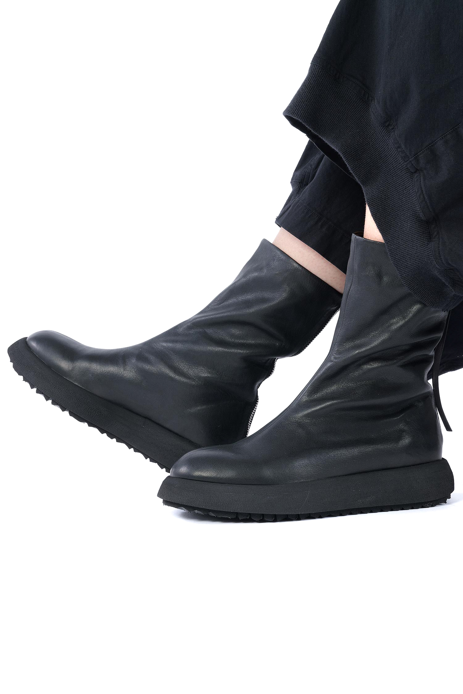 Plateau Lederstiefel - Schwarz - Milestone