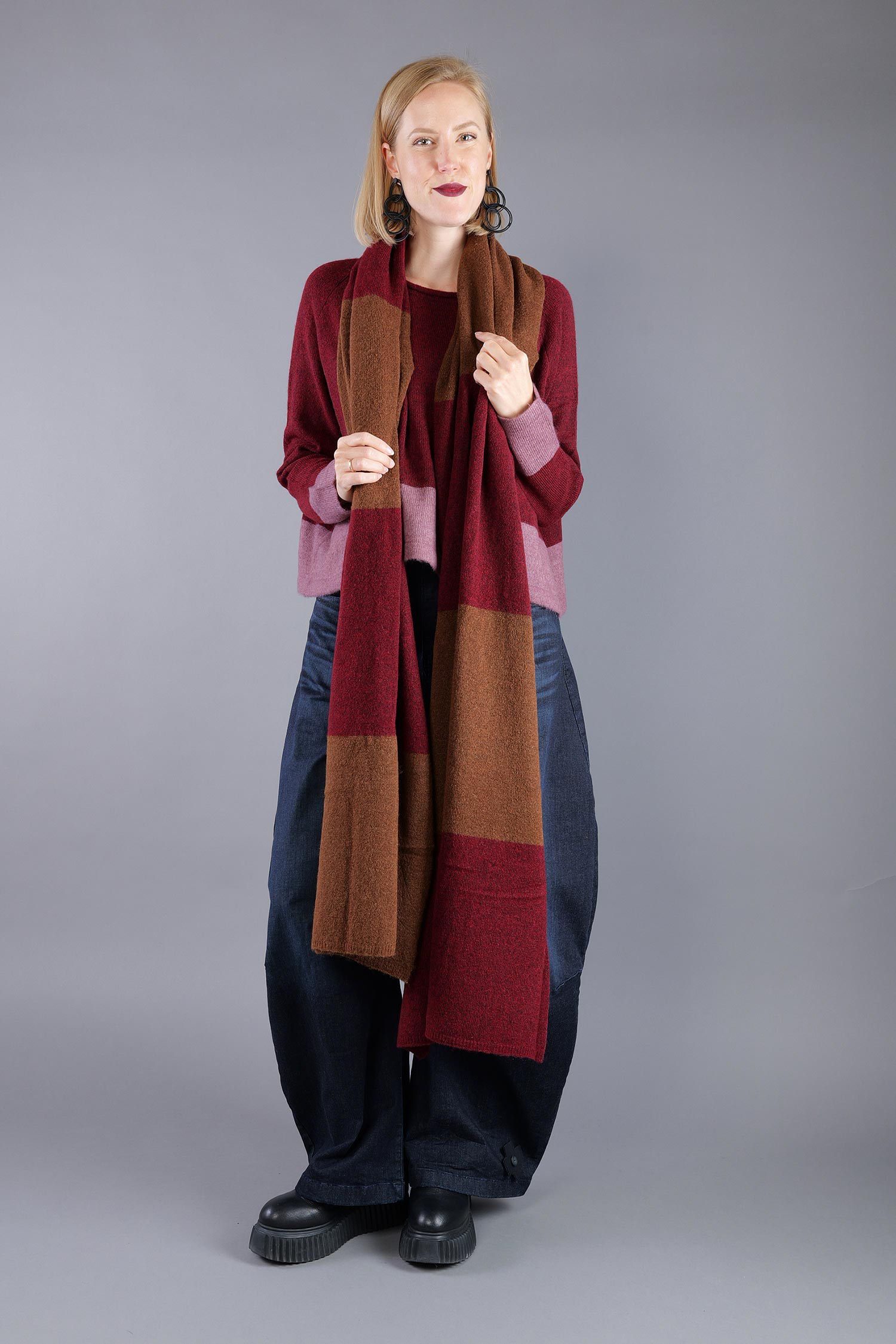 Knitted scarf - Bronze lava - 2263487705