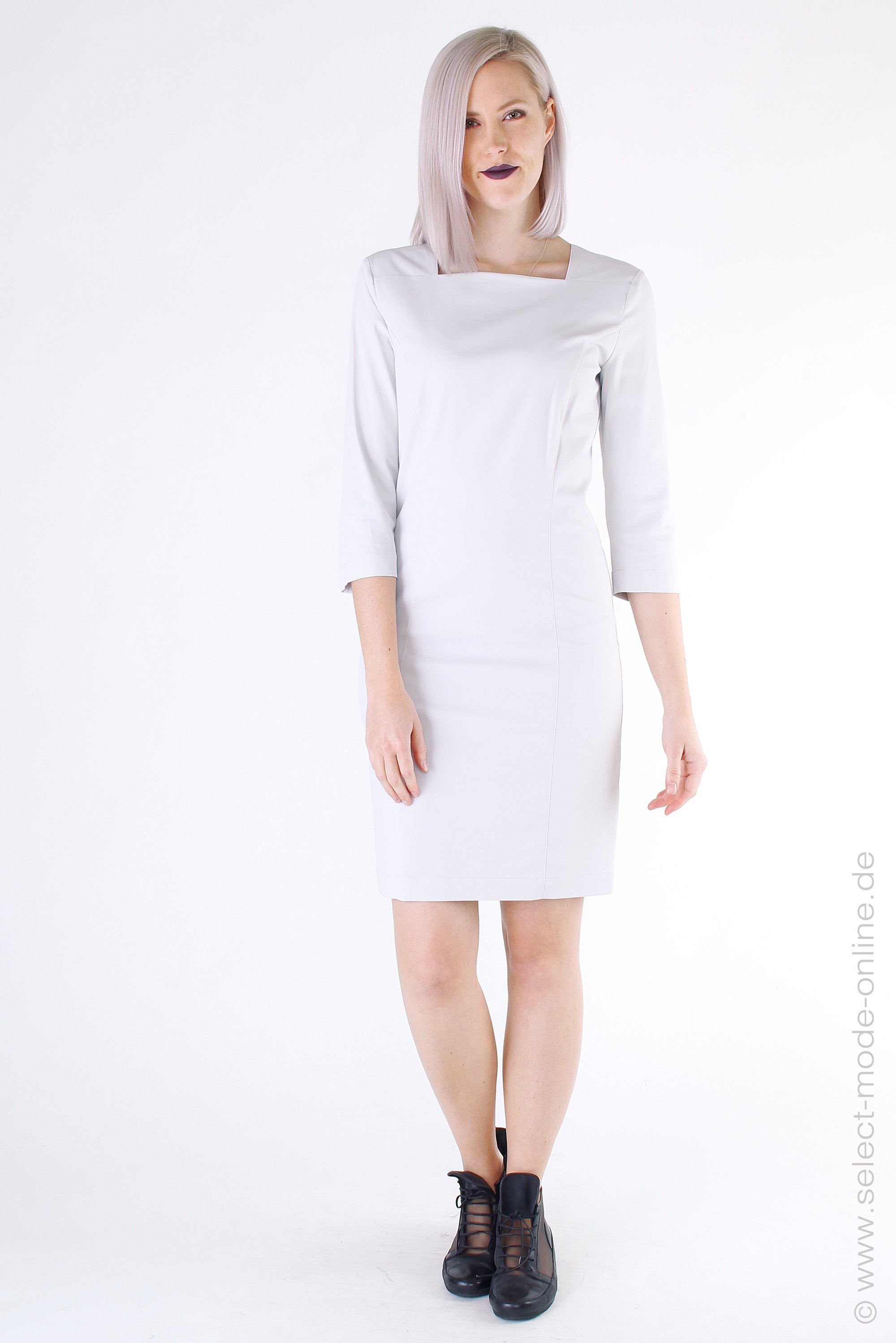 Stretch dress - wool white