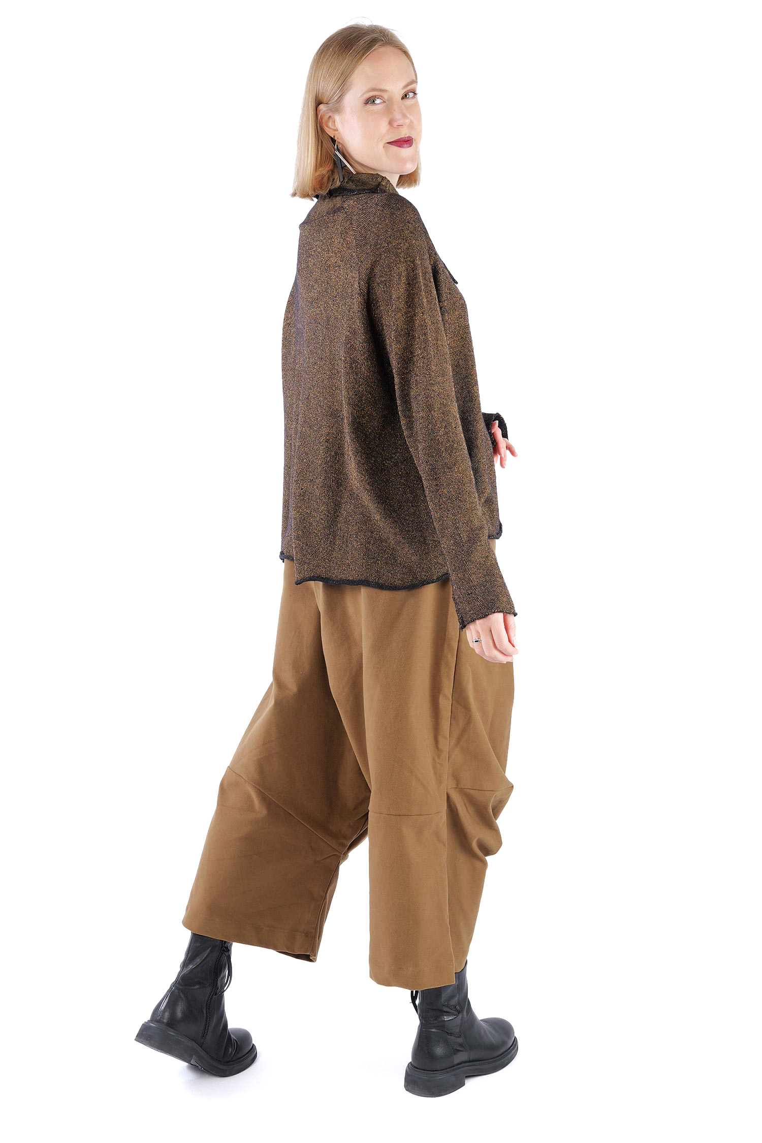 Oversize Wollpullover - Black gold - 2261680703