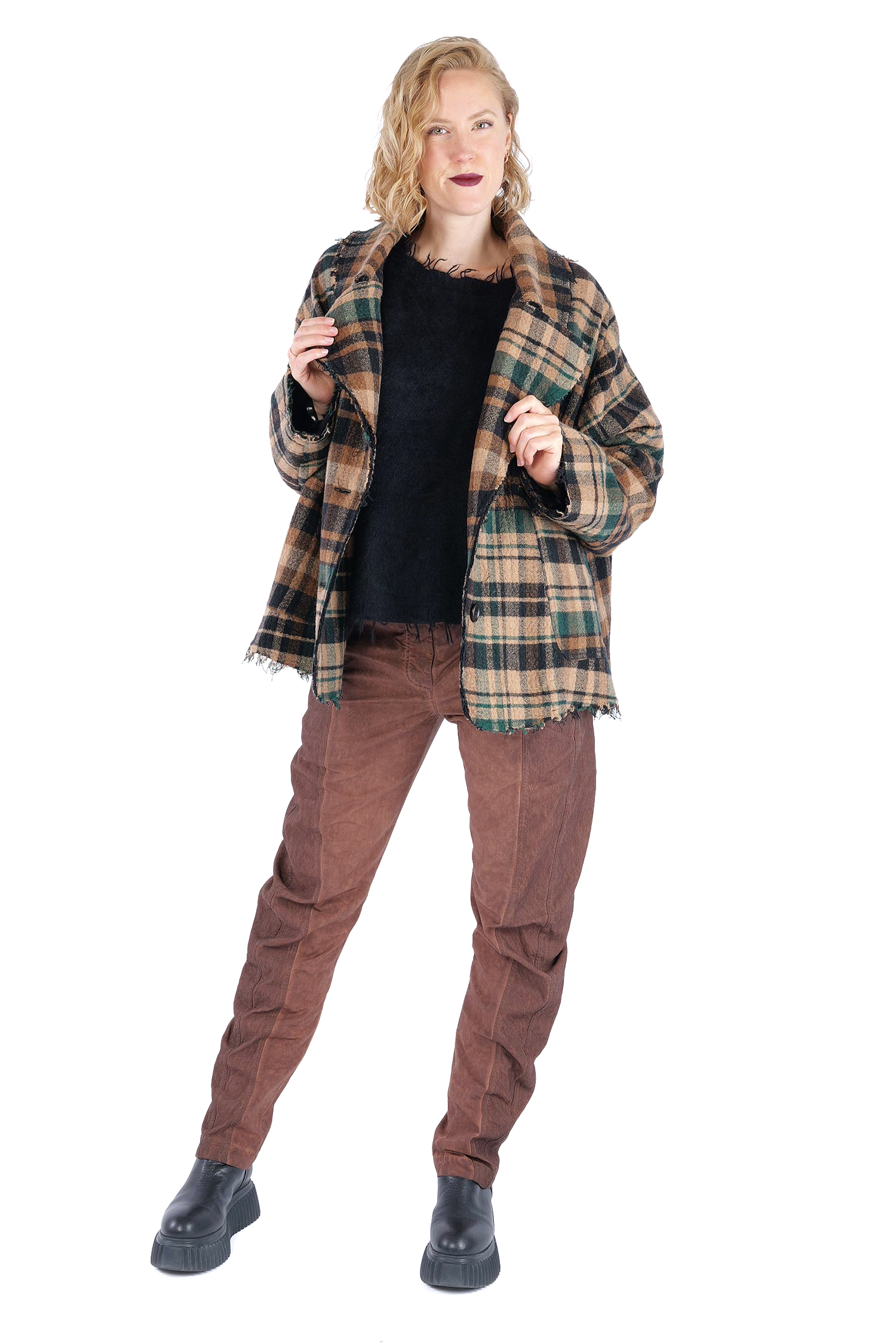 Fransige Winterjacke - Forest check - 2263281102