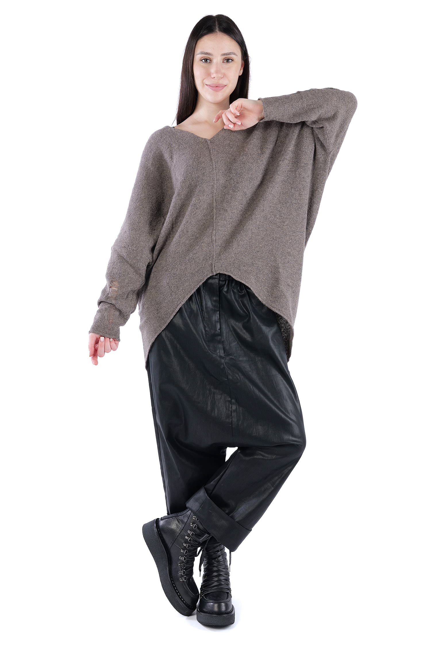 Feinstrick Pullover - Faded brown - Jojo