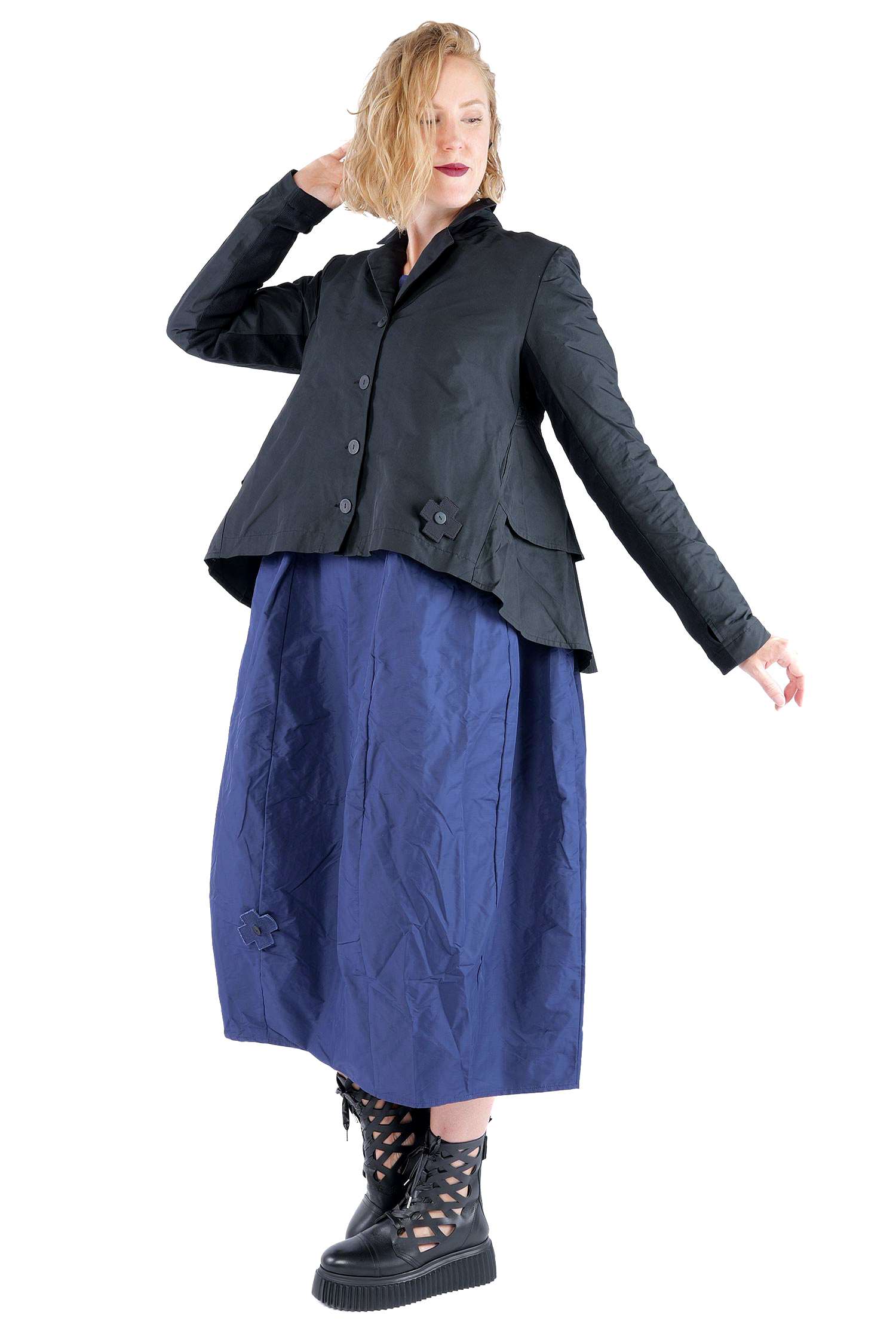 Taftjacke - Schwarz - 8079