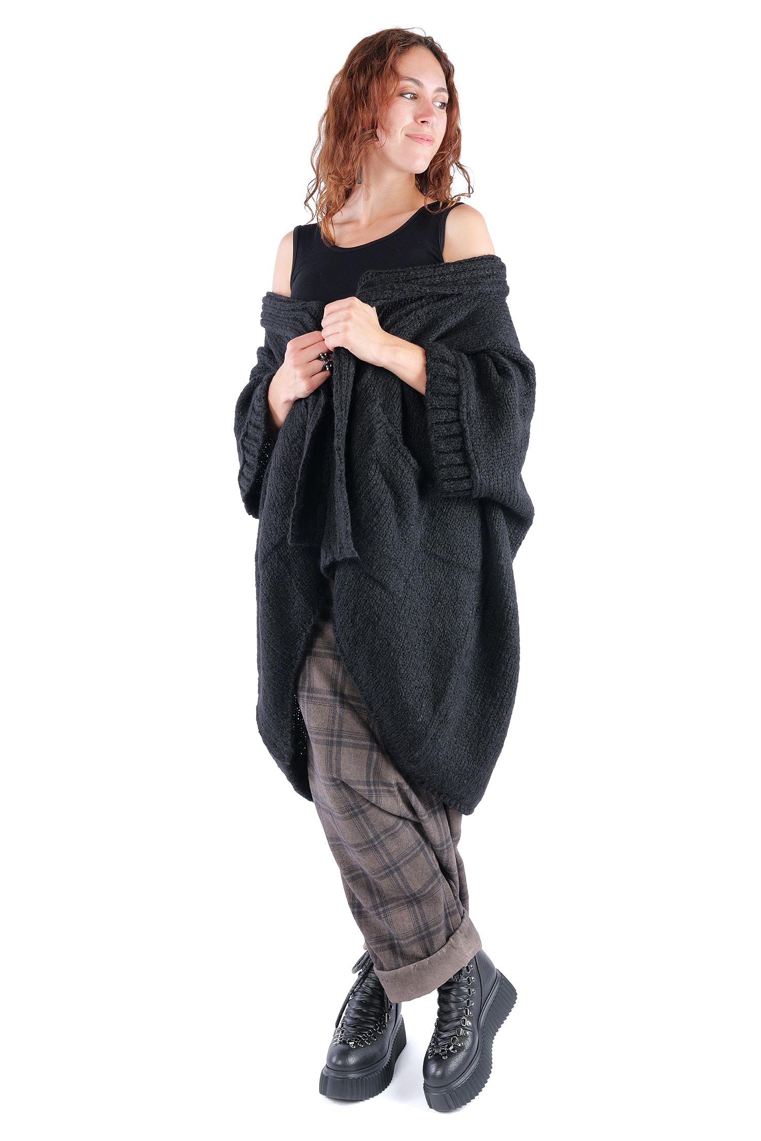 Grobstrick Jacke - Schwarz - Watts