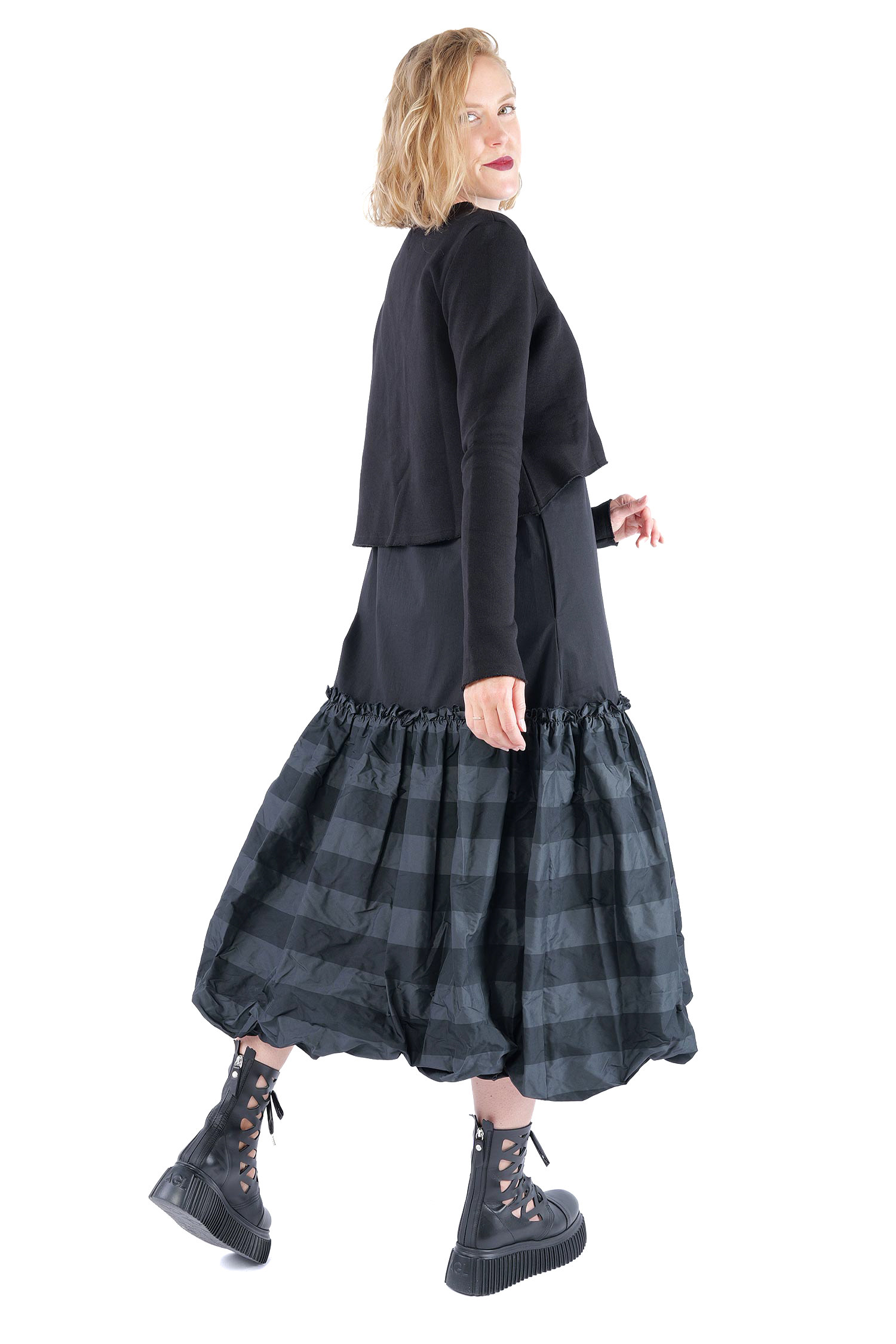 Kurze Sweatjacke - Schwarz - 2121