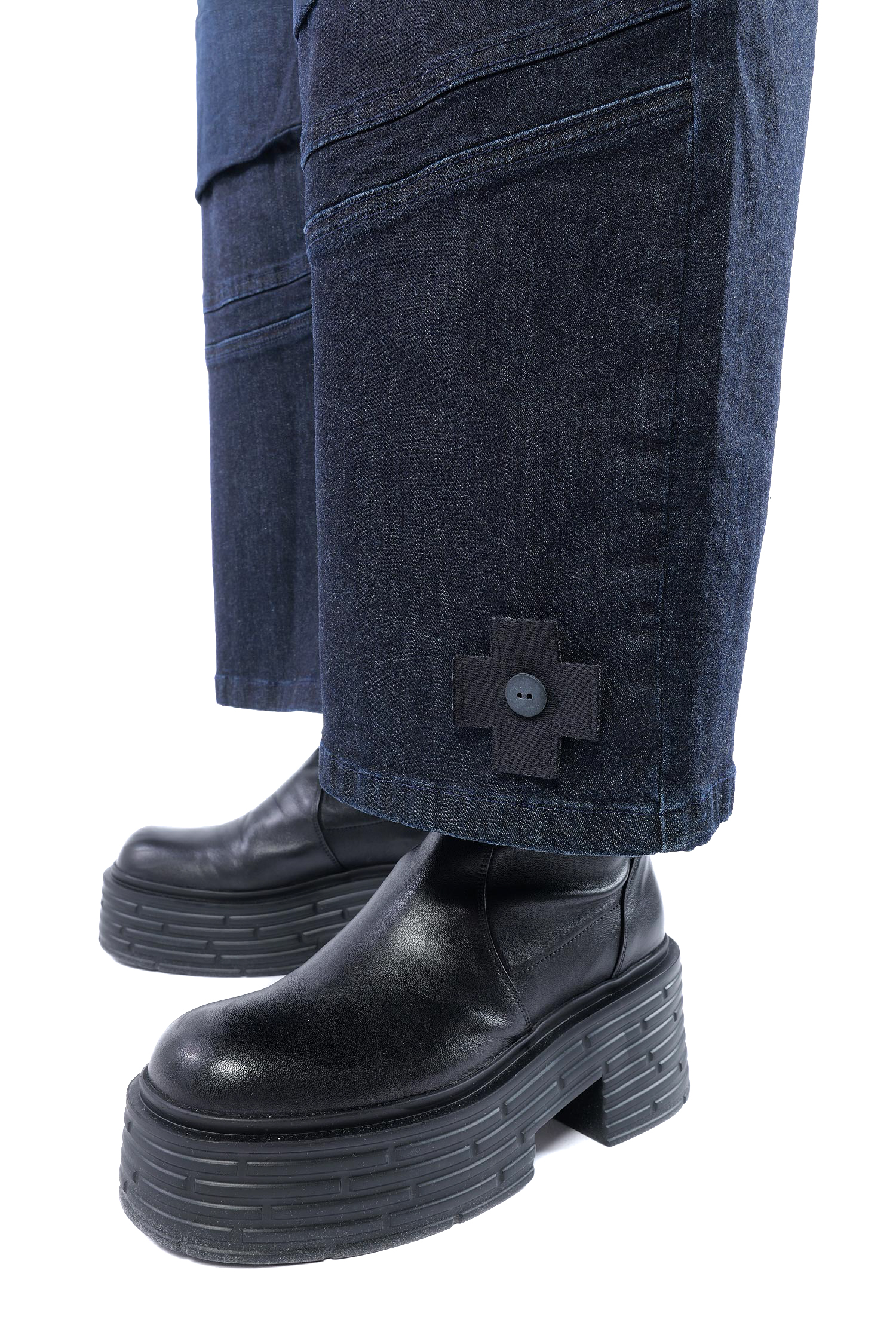 Weite Stretch-Jeans - Darkblue - 10020