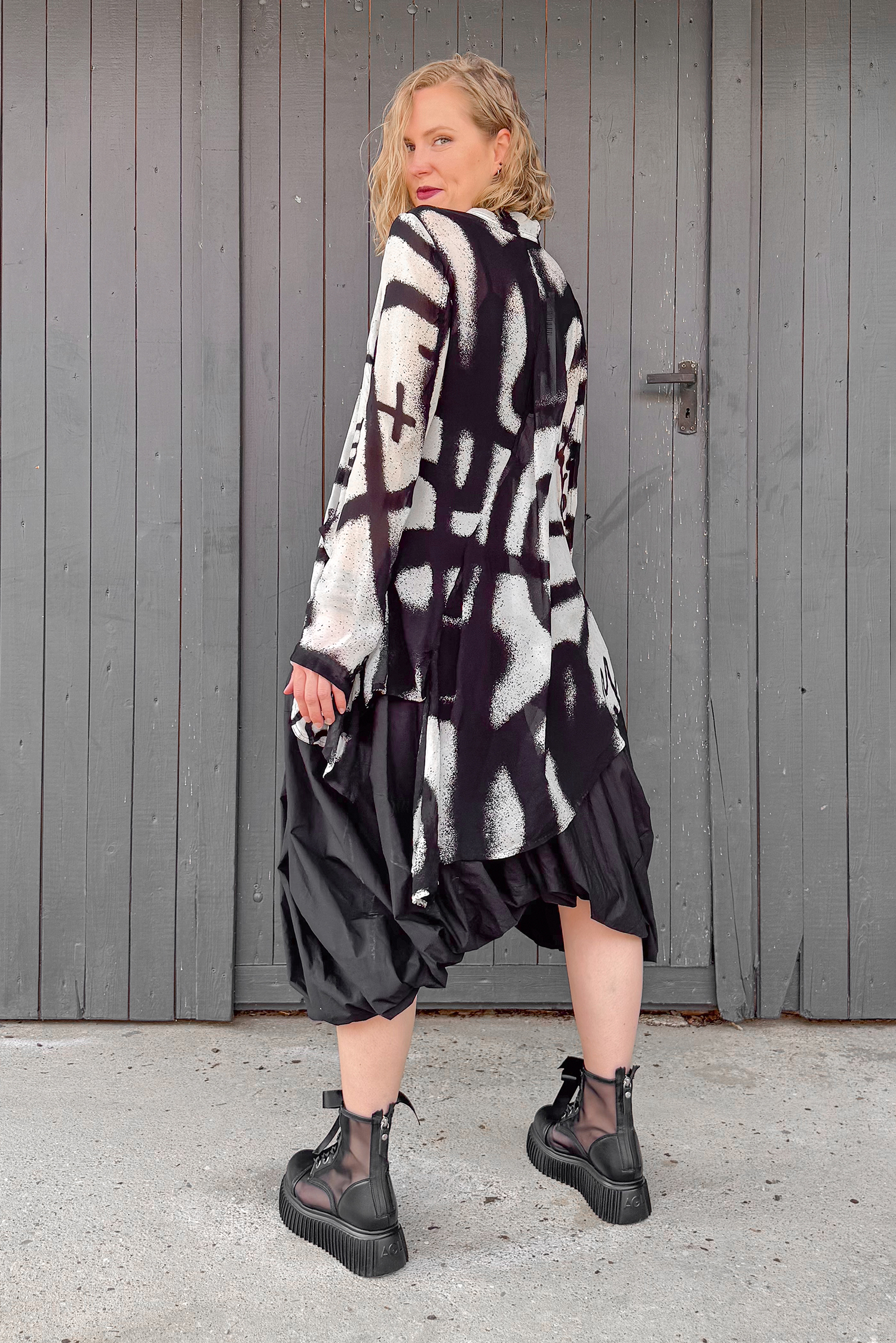 Asymmetrical jacket - Black print - 1261771108