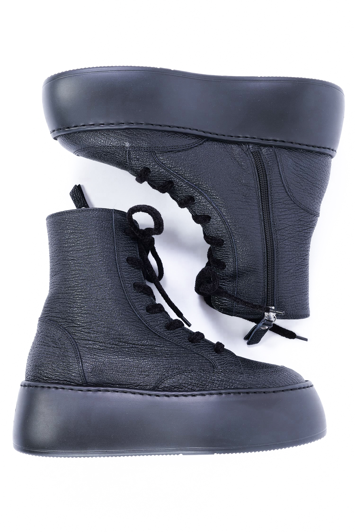Leder-Sneaker - Schwarz - Vibe Lowboot