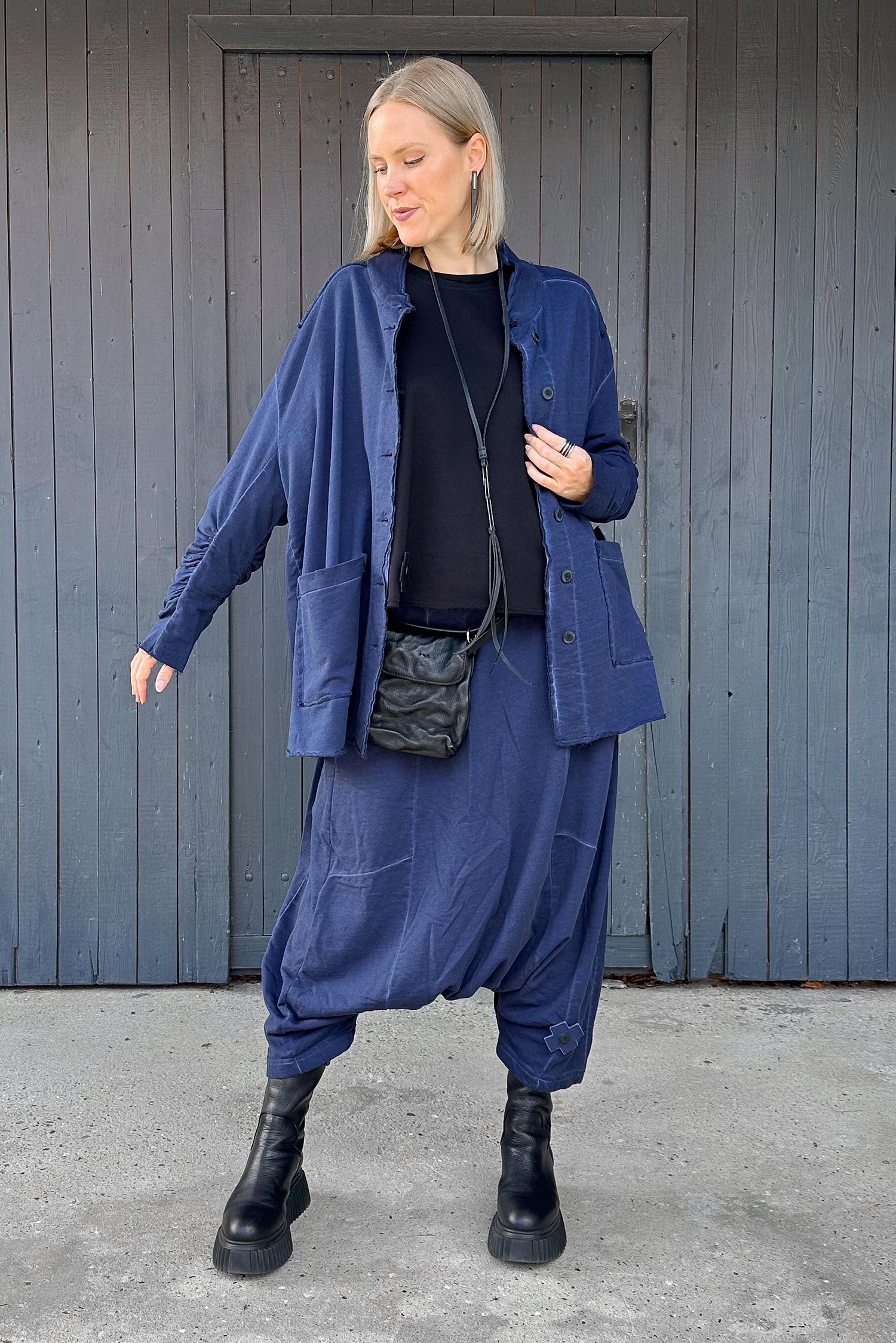 Oversized sweat jacket - Ocean - 2129