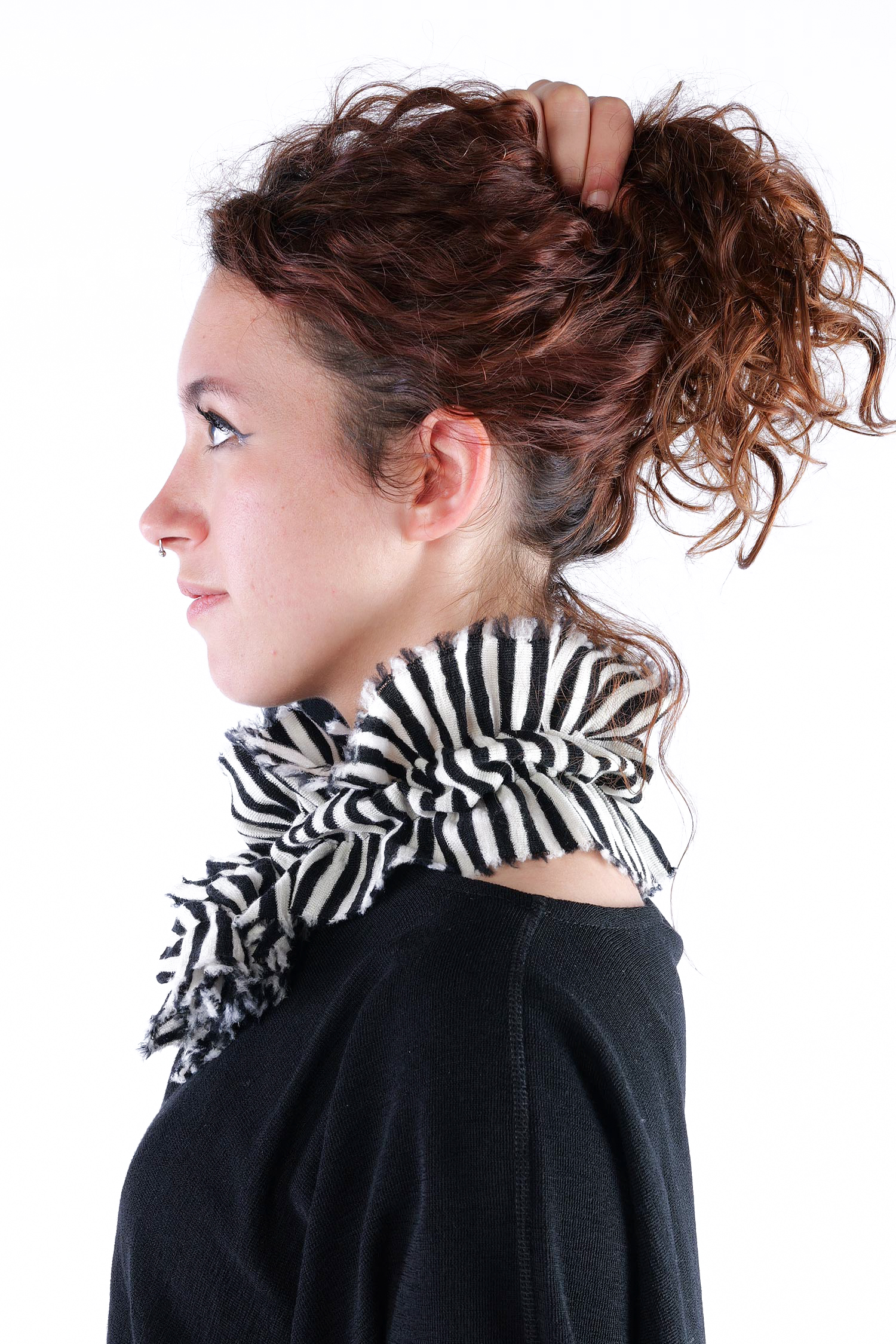Kragen / Stirnband - white/black-schmal - 1051