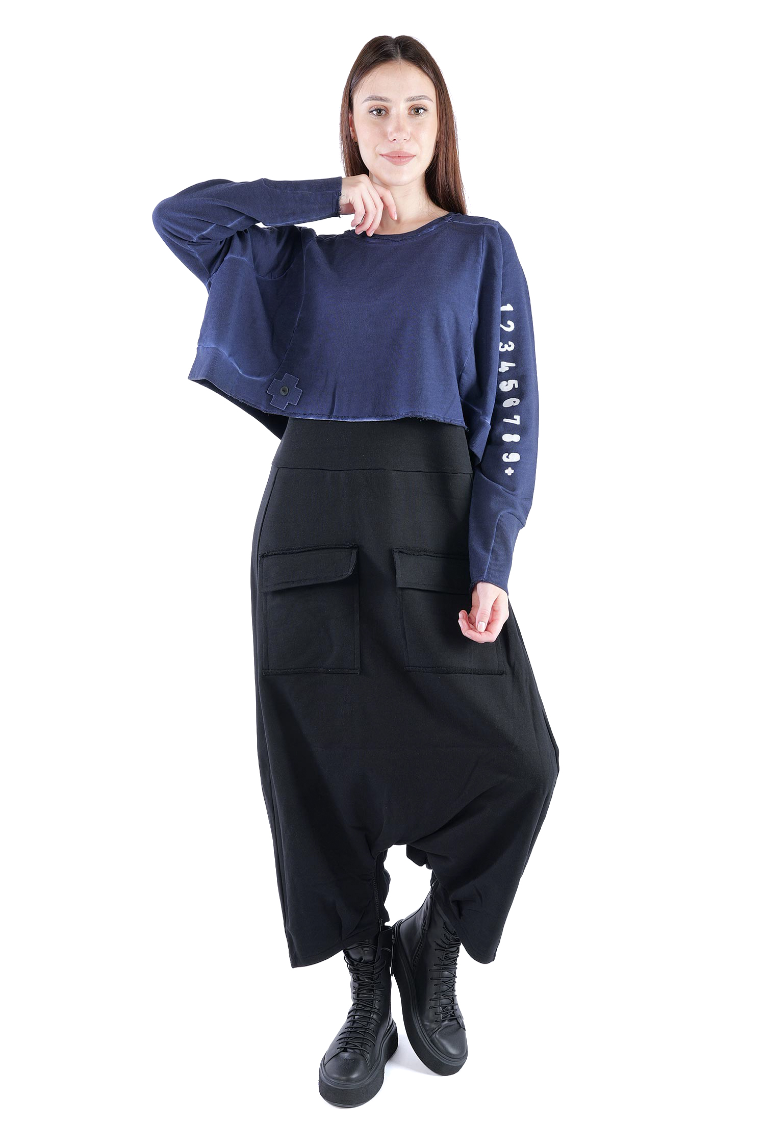 Kurzer Sweatpullover - Ocean print - 2137
