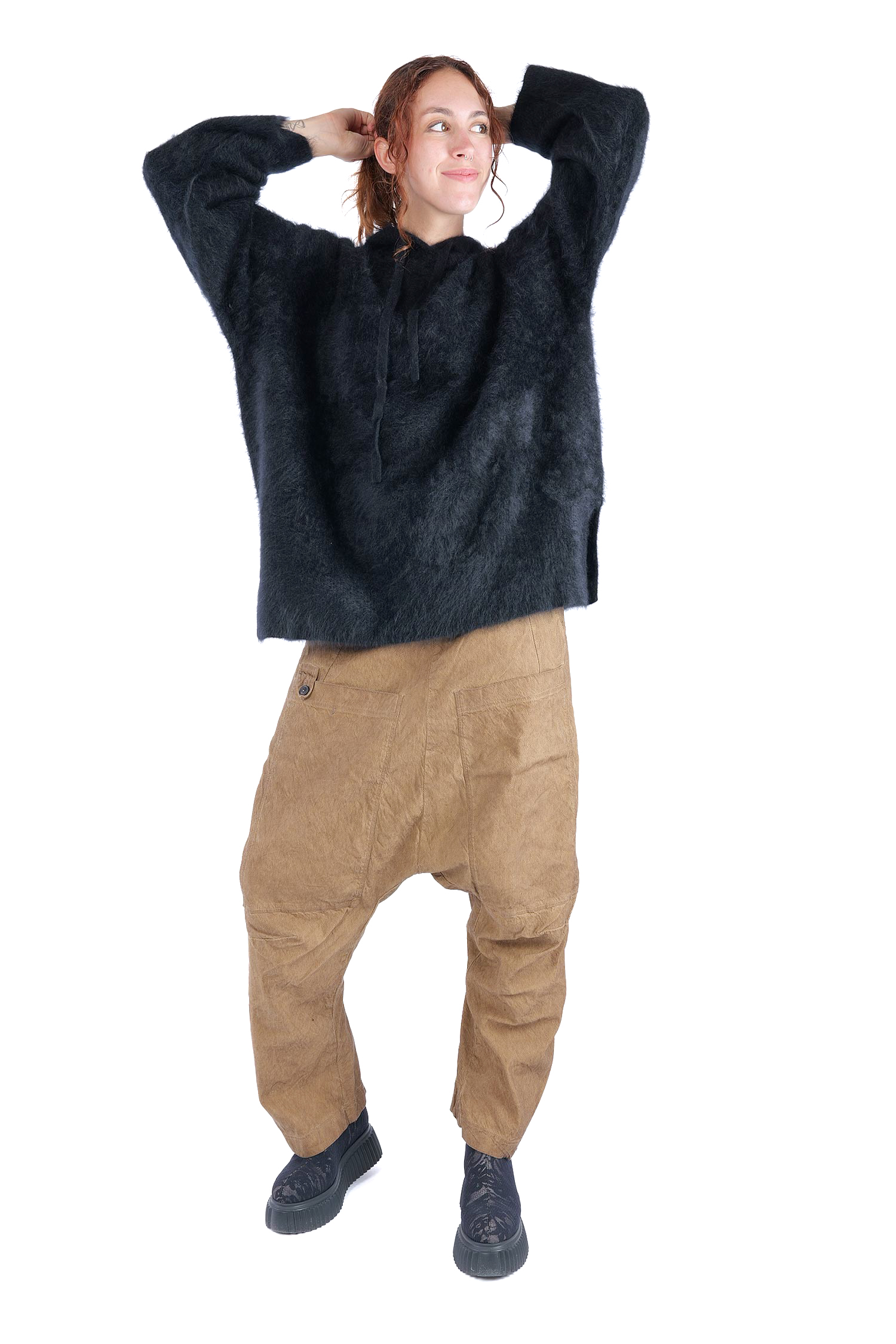 Flauschiger Kaschmir Hoodie - Night - 26132