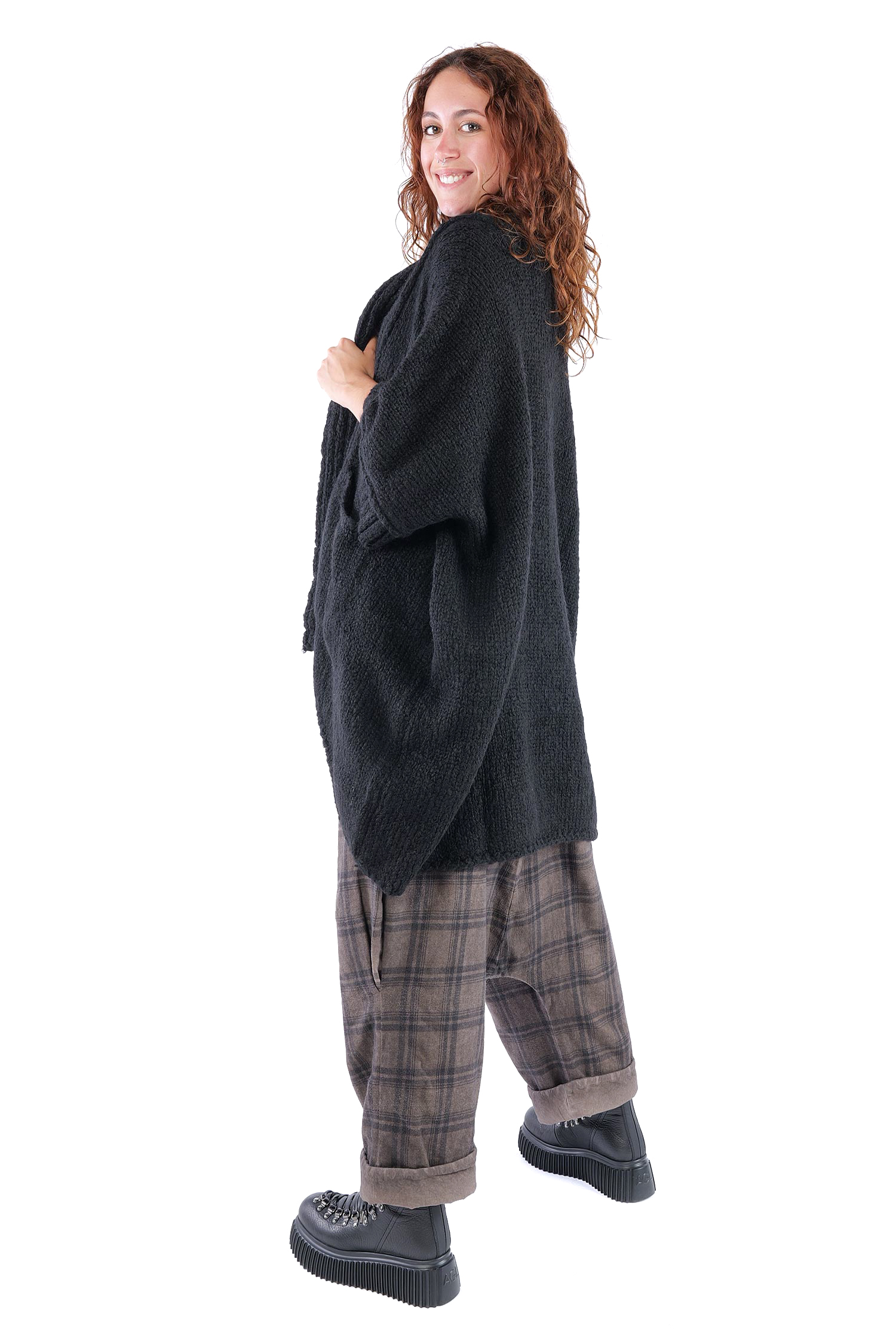 Grobstrick Jacke - Schwarz - Watts
