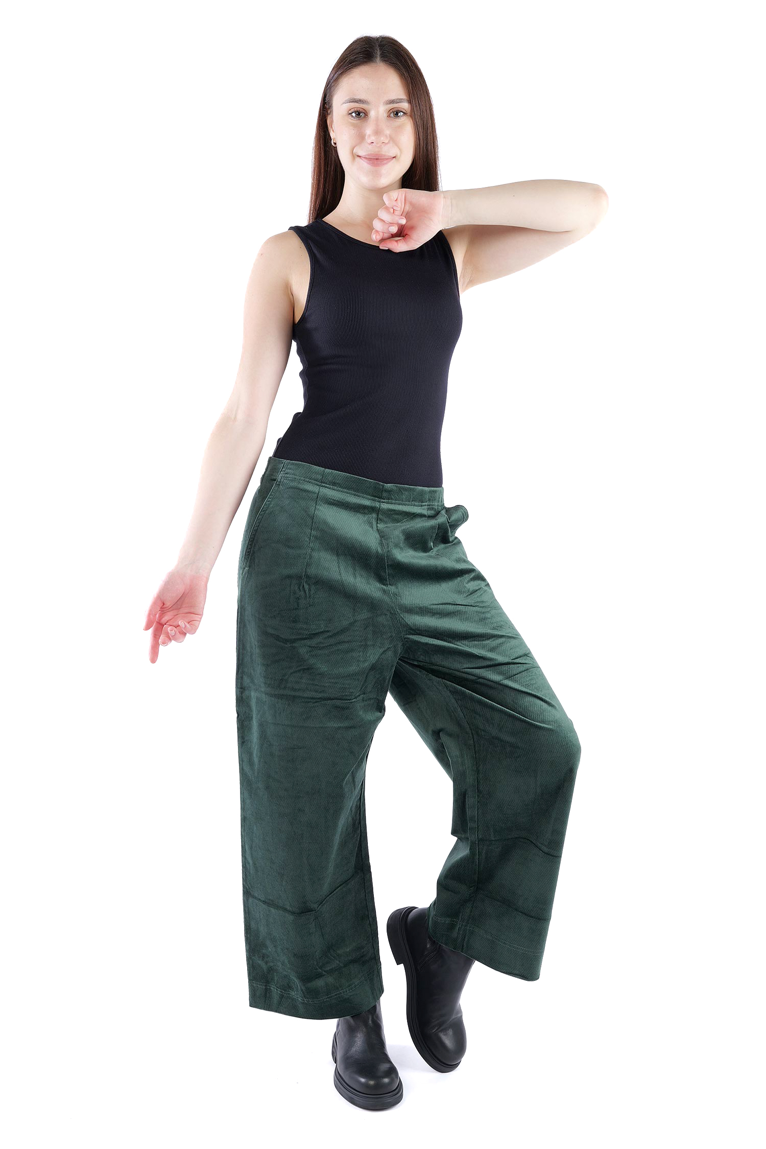 Feincord Culottes - Forest - 2263230113