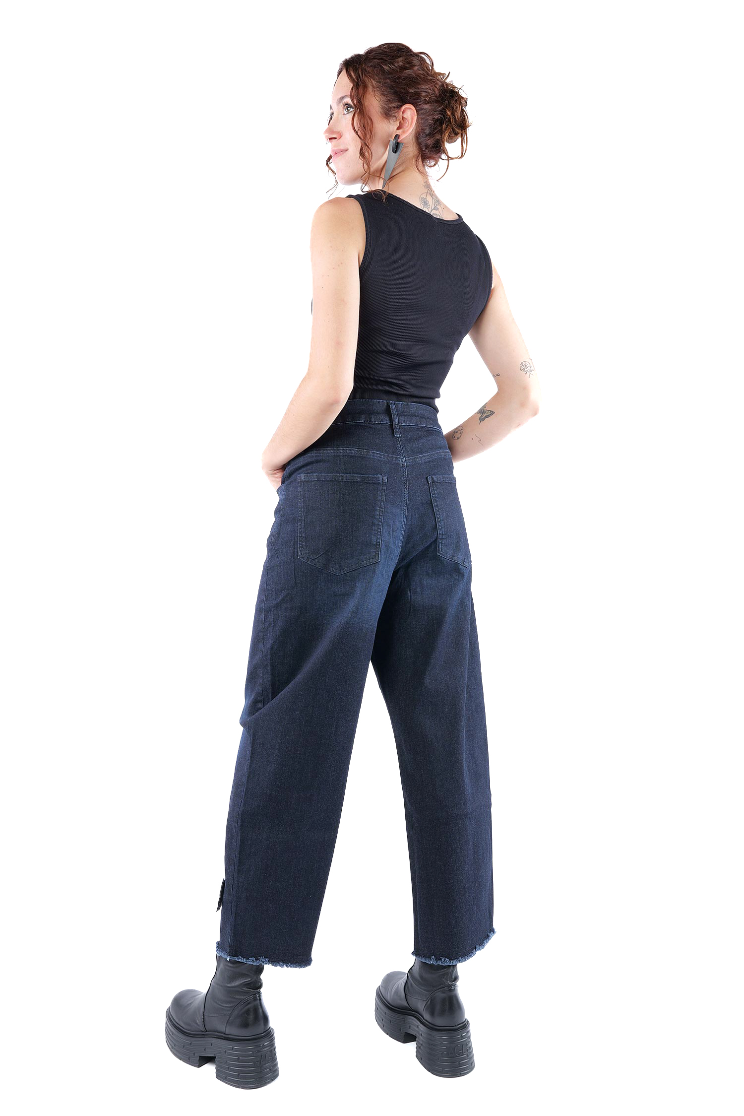 Weite Jeanshose - Darkblue - 10019