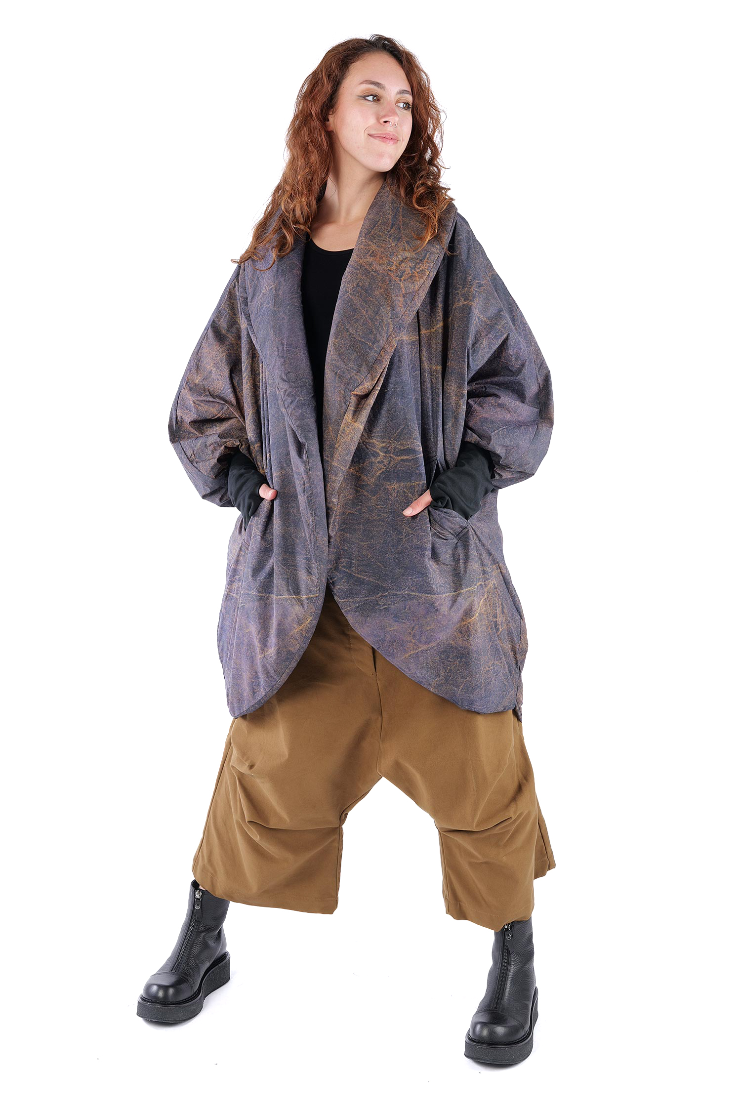 Oversize Wintermantel - Cognac Quartz - SX115