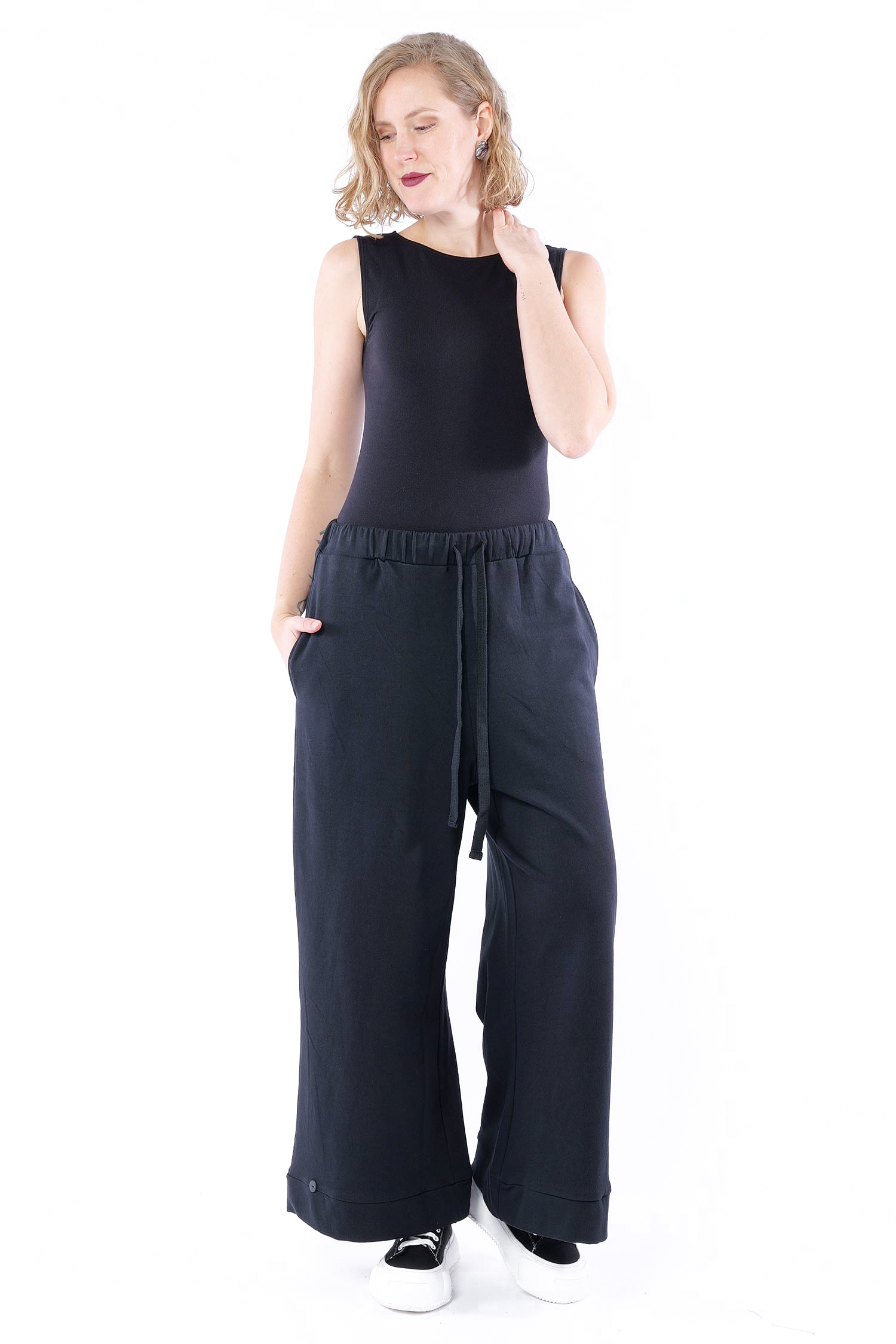 Lange Sweathose - Schwarz - 10012