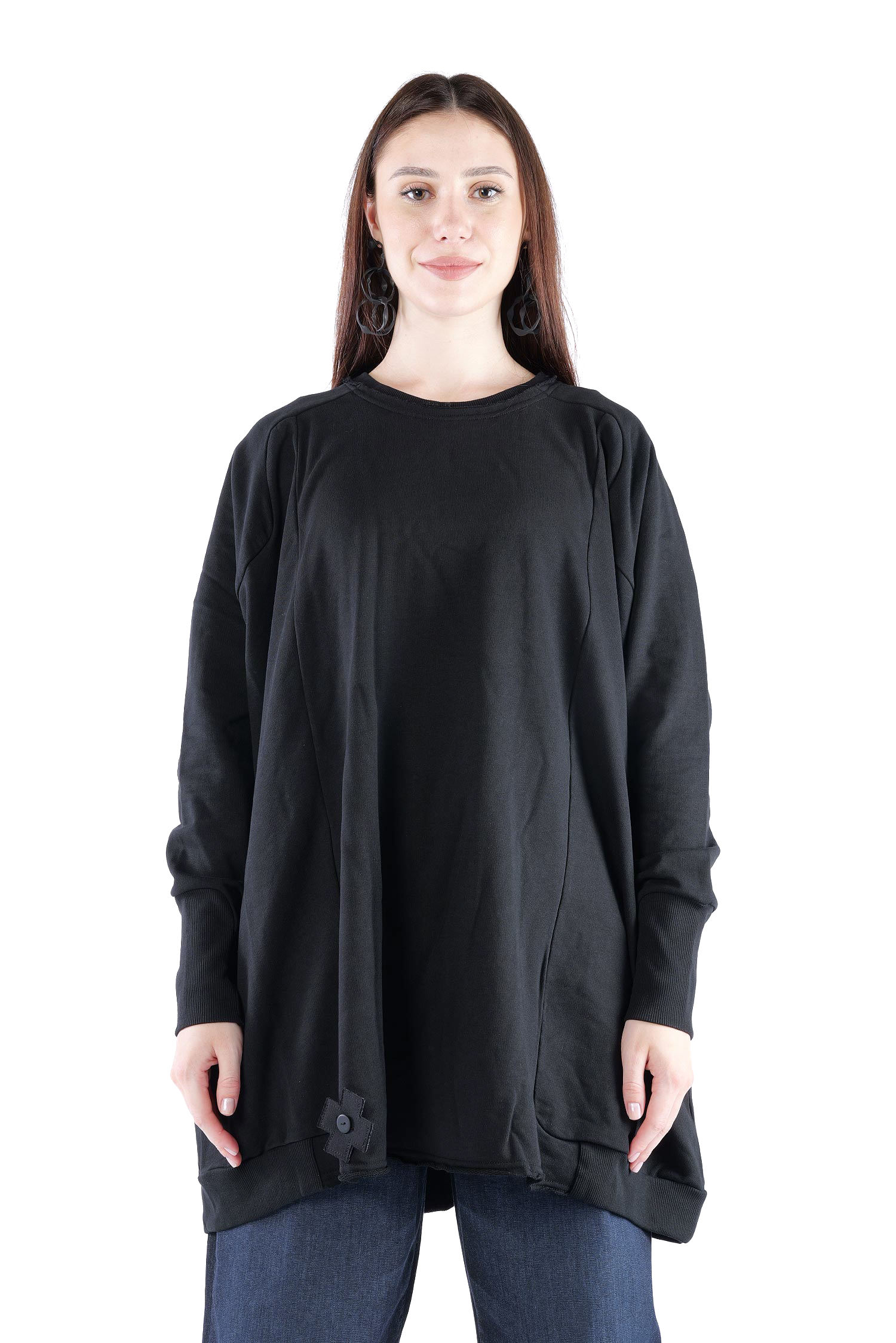 Oversize Sweatpullover - Schwarz - 2139