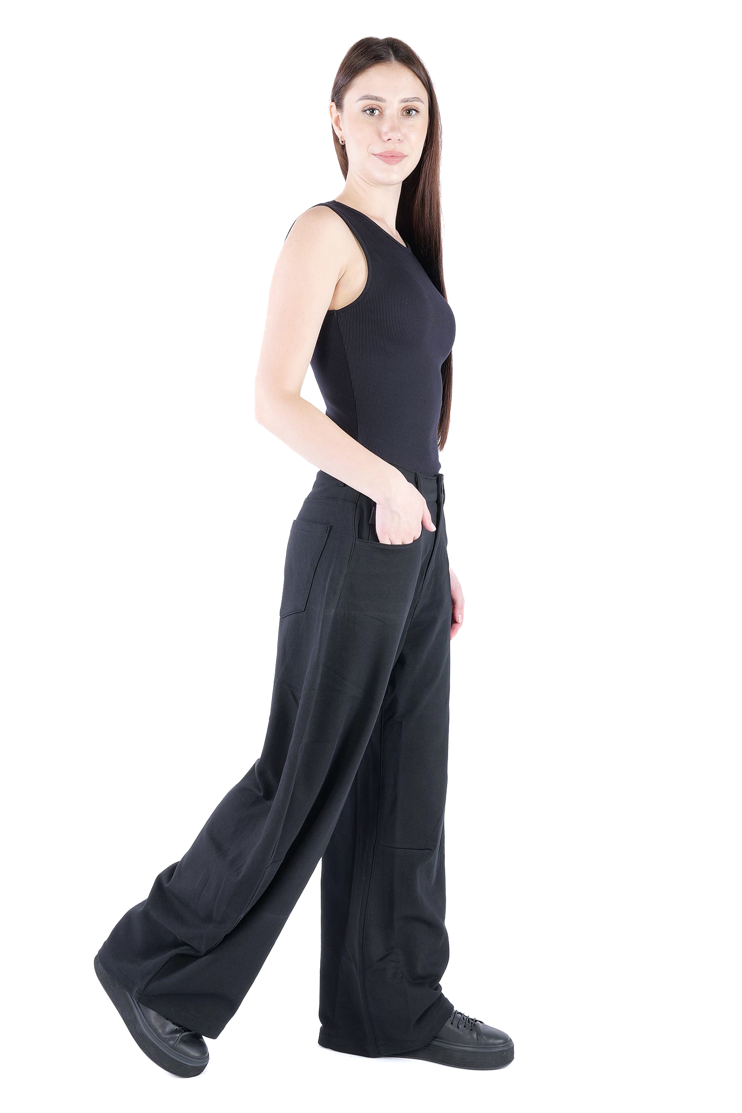 Weite Sweathose - Schwarz - 10024