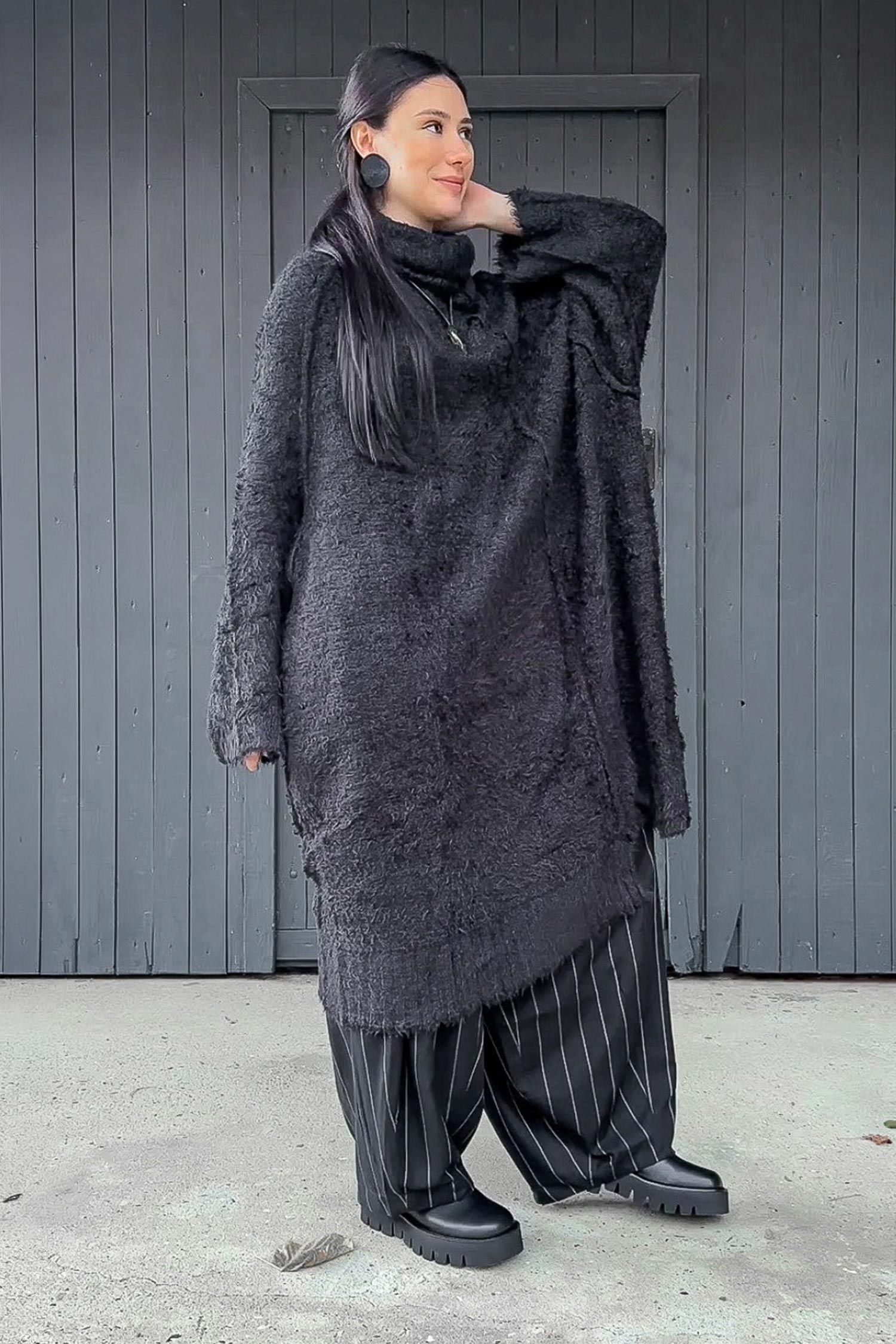 Silk knit dress - Black - 2251657306