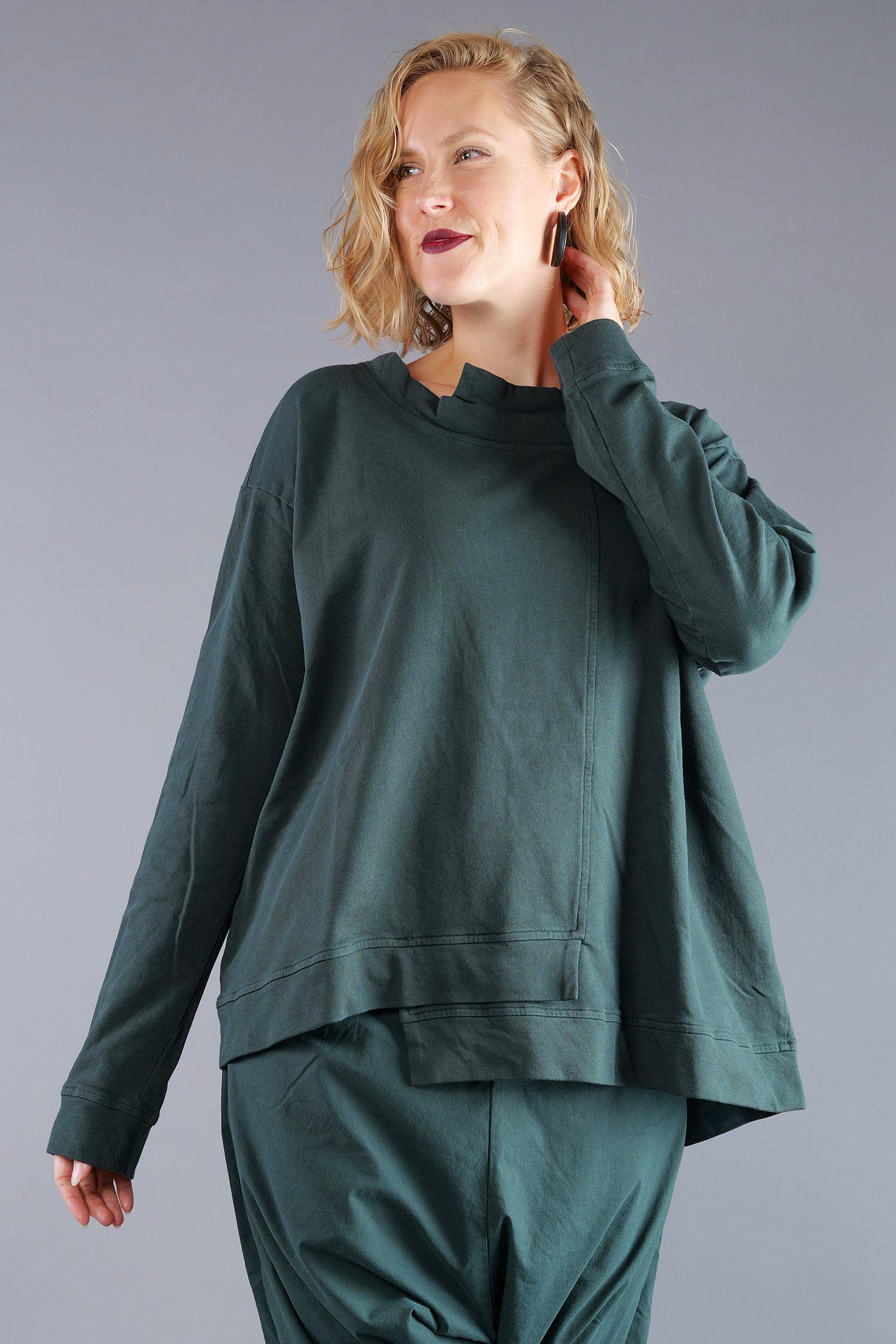 Asymmetrischer Sweater - Forest - 2263290501